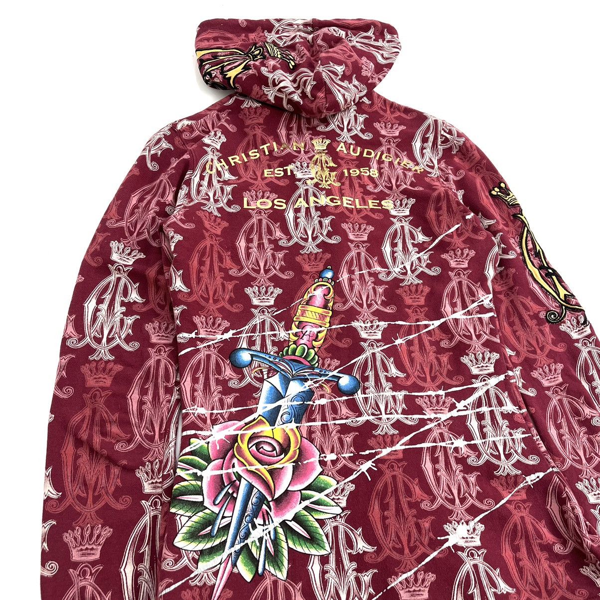 Christian Audigier × Ed Hardy × Vintage Christian Audigier Ed Hardy Full Print Women Zip Hoodie Size S / US 4 / IT 40 - 15 Thumbnail