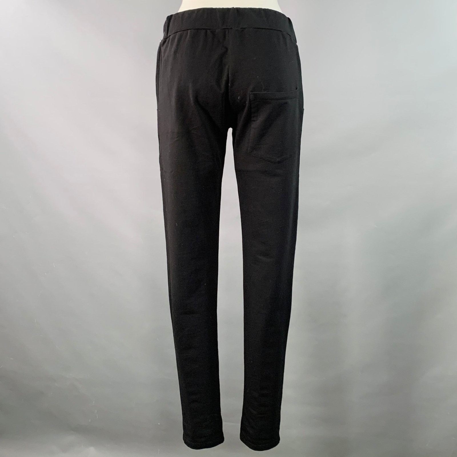 Other LIS LAREIDA Black Cotton Blend Drawstring Casual Pants Size 28" / US 6 / IT 42 - 2 Thumbnail