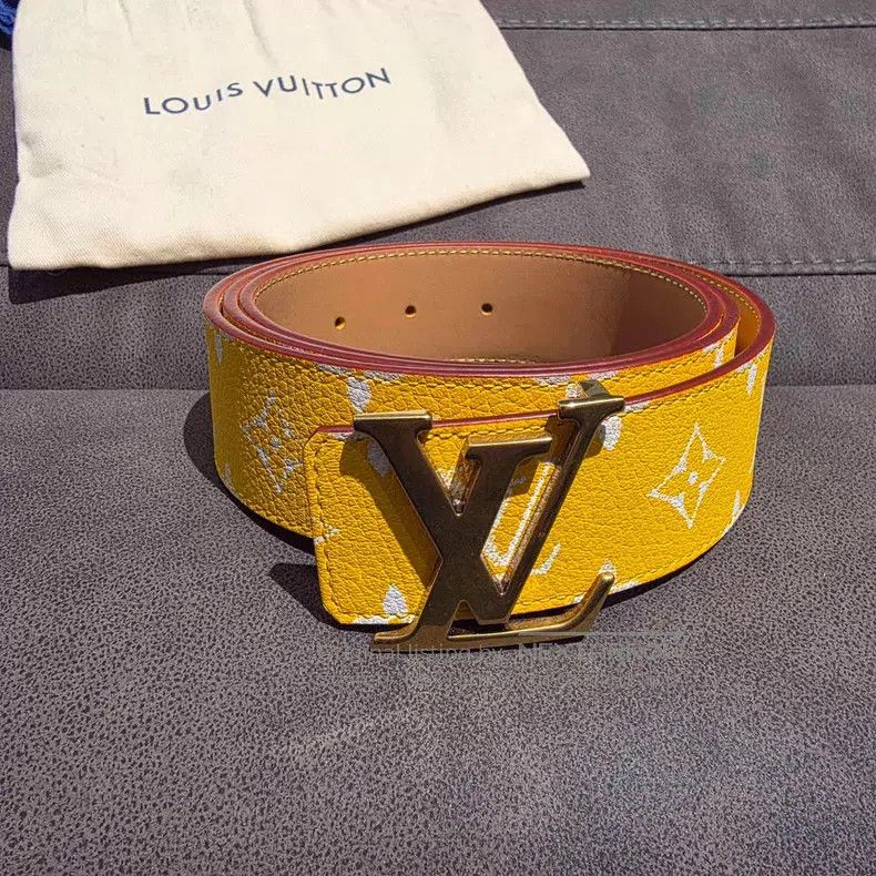 Louis Vuitton Louis Vuitton Fei Dong yellow presbyopic leather belt Size ONE SIZE - 2 Thumbnail