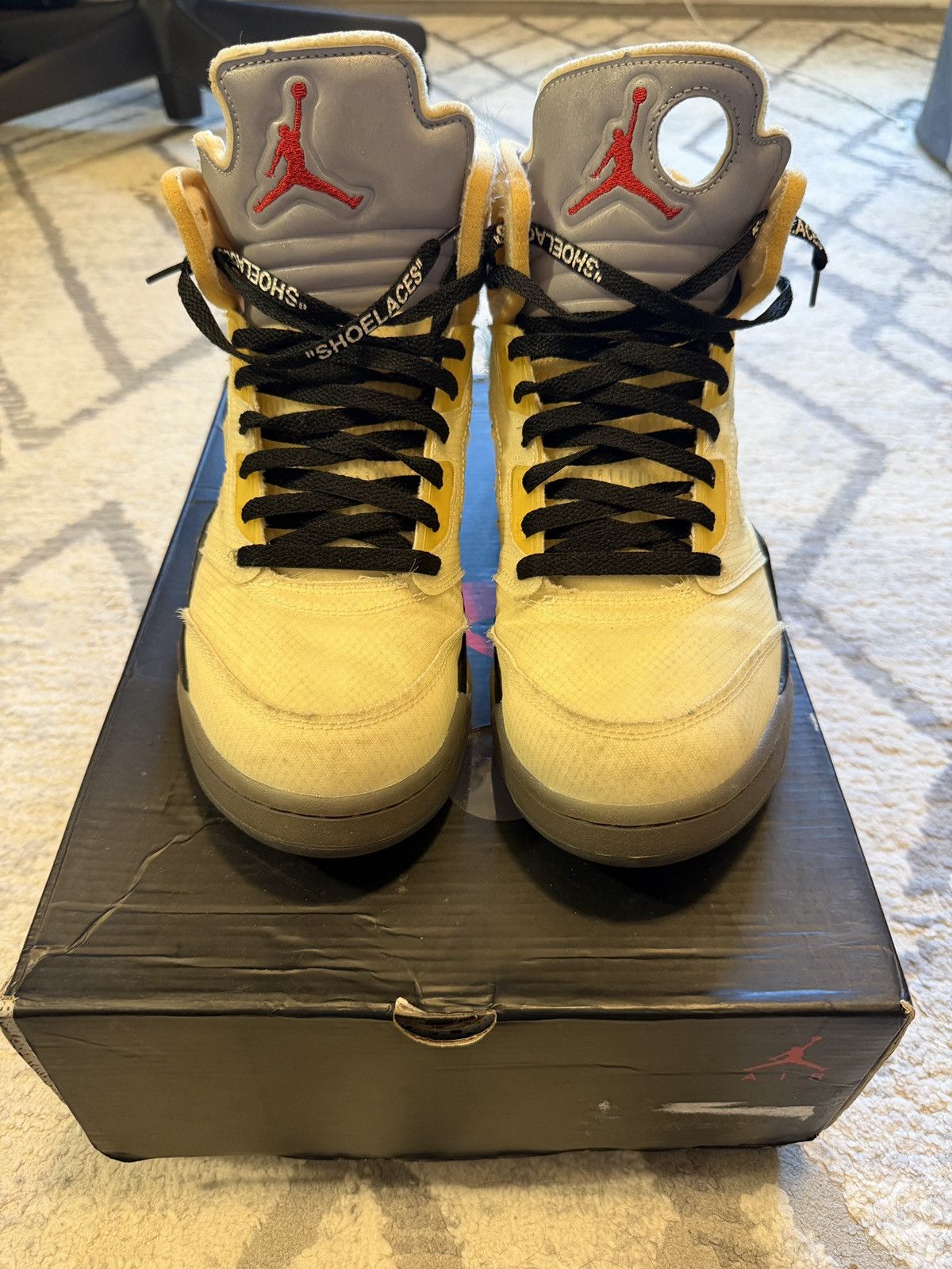 Jordan Brand × Off-White Off white Jordan 5 sail Size US 11 / EU 44 - 1 Thumbnail