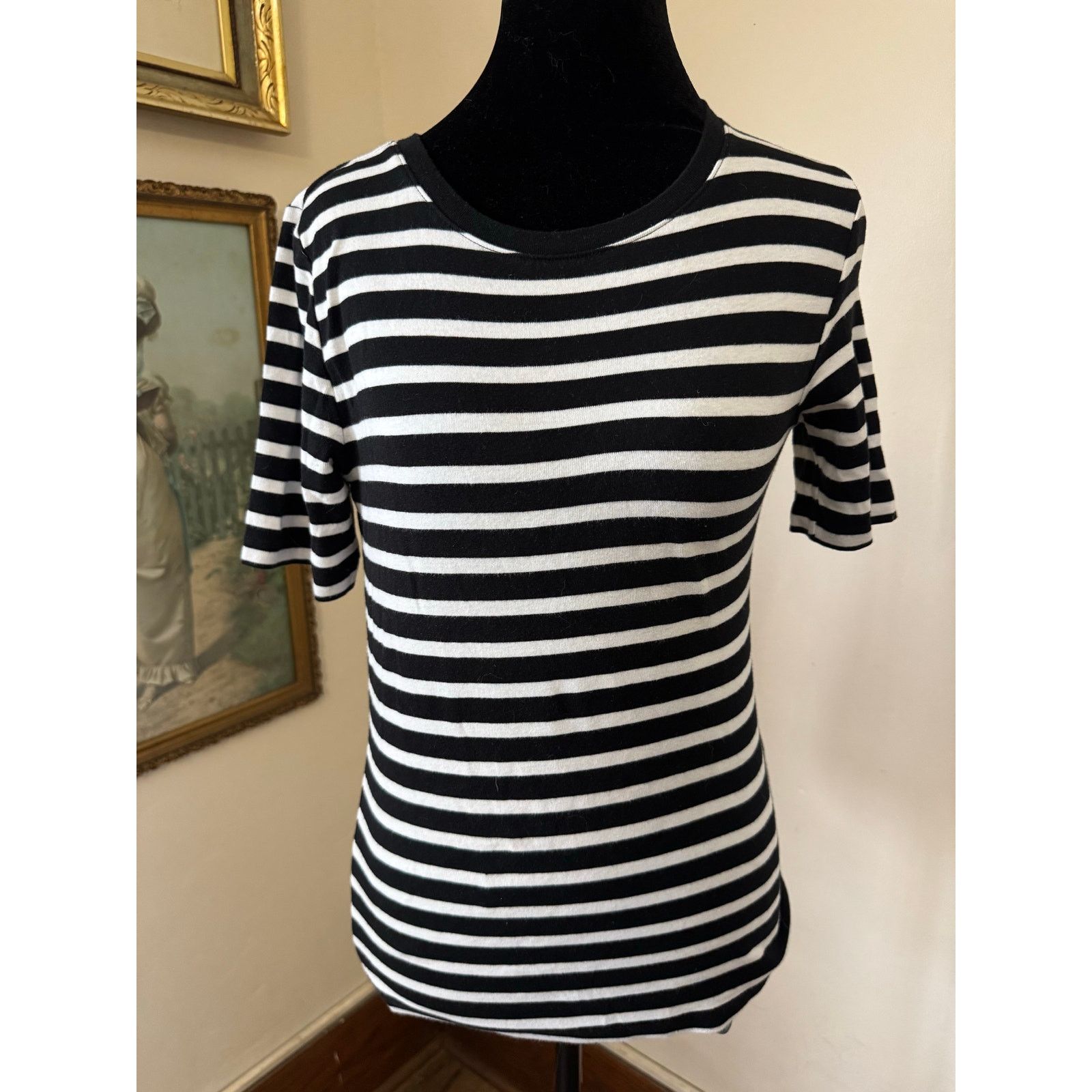 Gap GAP Modern Tee Striped Black White Short Sleeve Size S Size S / US 4 / IT 40 - 1 Thumbnail