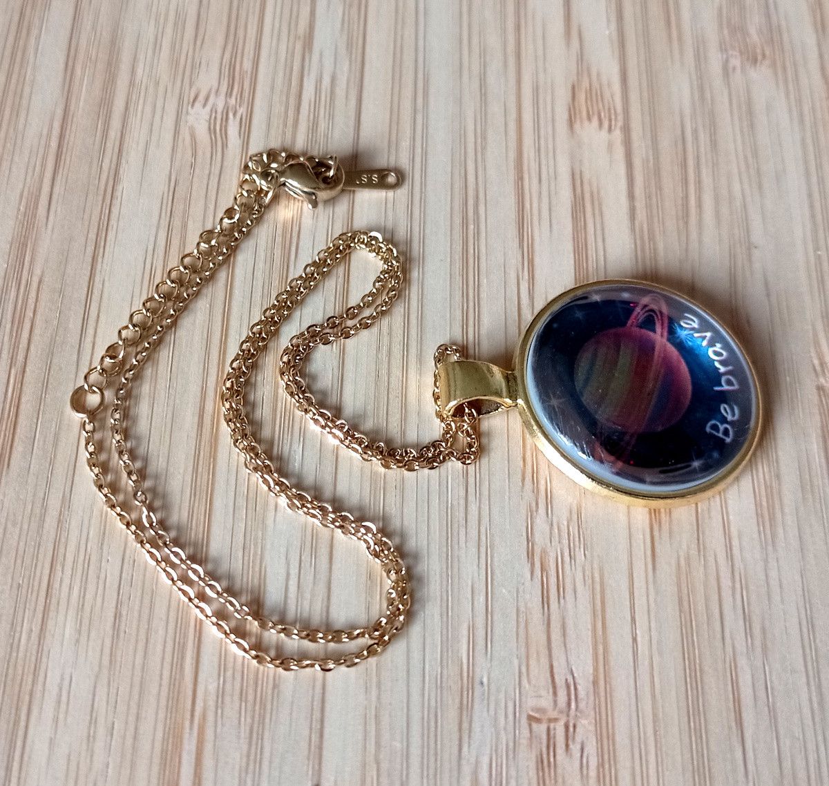 Hysteric Glamour × Japanese Brand × Vintage Punk Tiny Planet Saturn Stainless Steel Gold Necklace Unique Size ONE SIZE - 4 Thumbnail