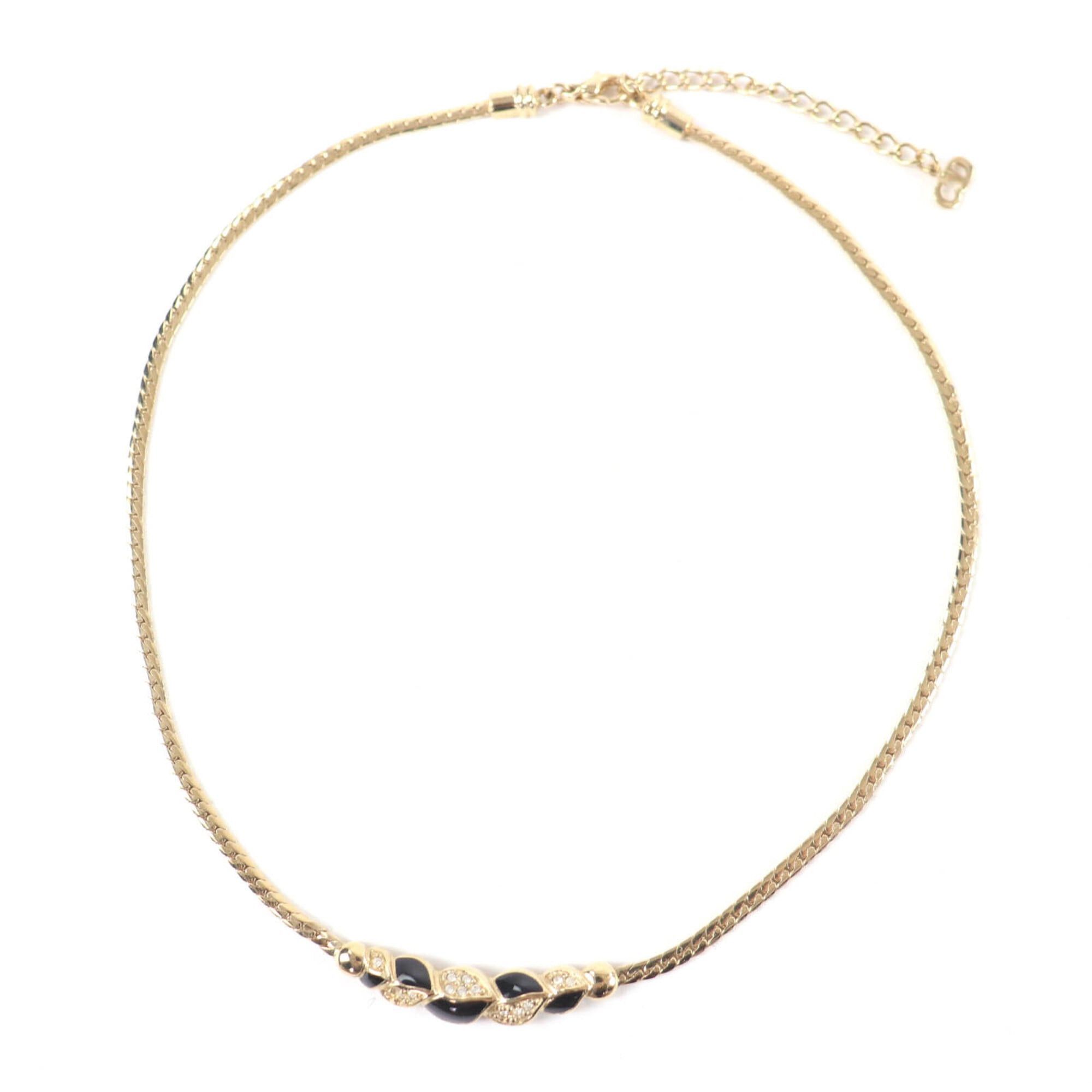 Dior Christian Dior Vintage Rhinestone Necklace, Gold & Black, Women's Accessory Size ONE SIZE - 1 Thumbnail