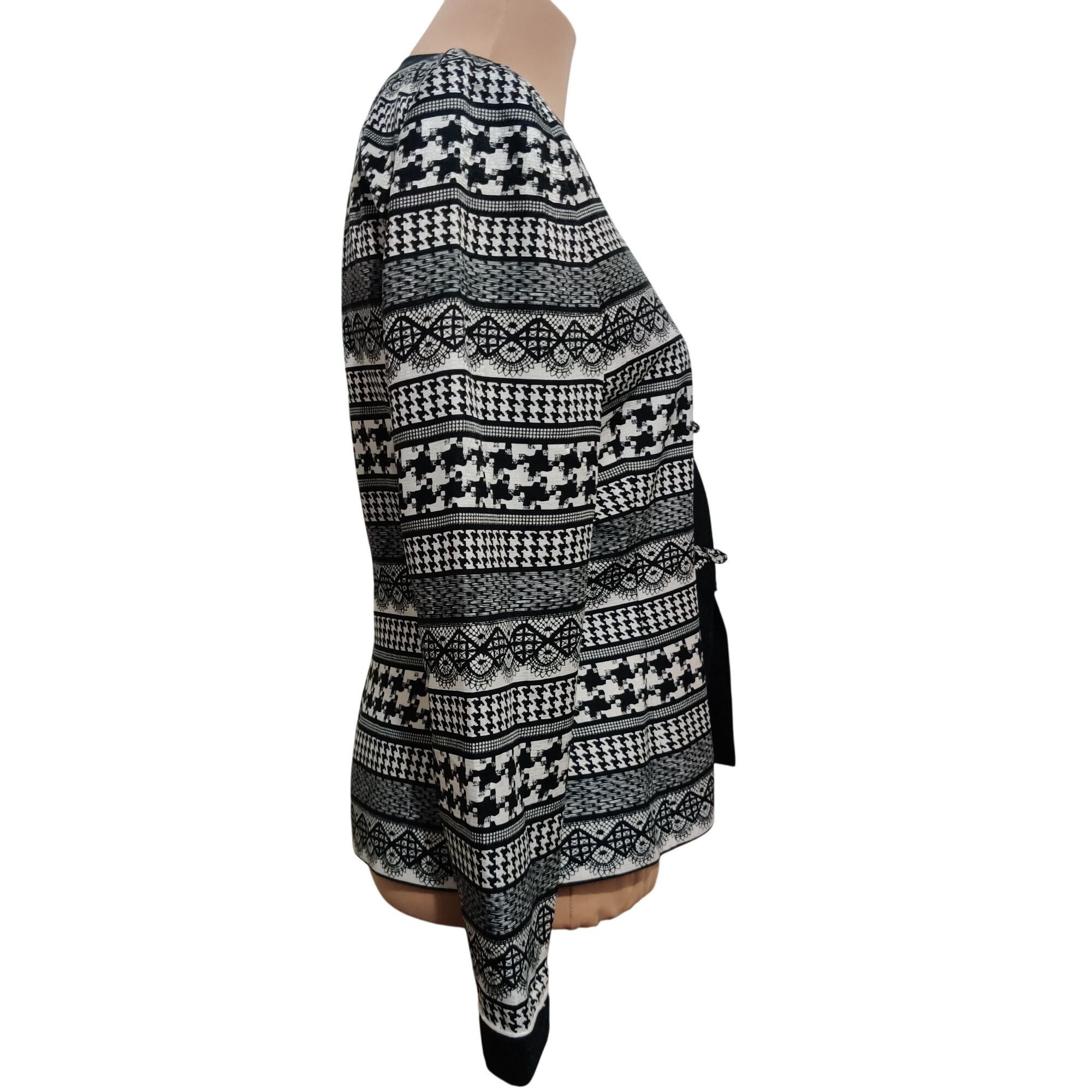 Adrianna Papell Adrianna Papell Womens Jacket Silk Geometric Chinese Knot Bl Size M / US 6-8 / IT 42-44 - 3 Thumbnail