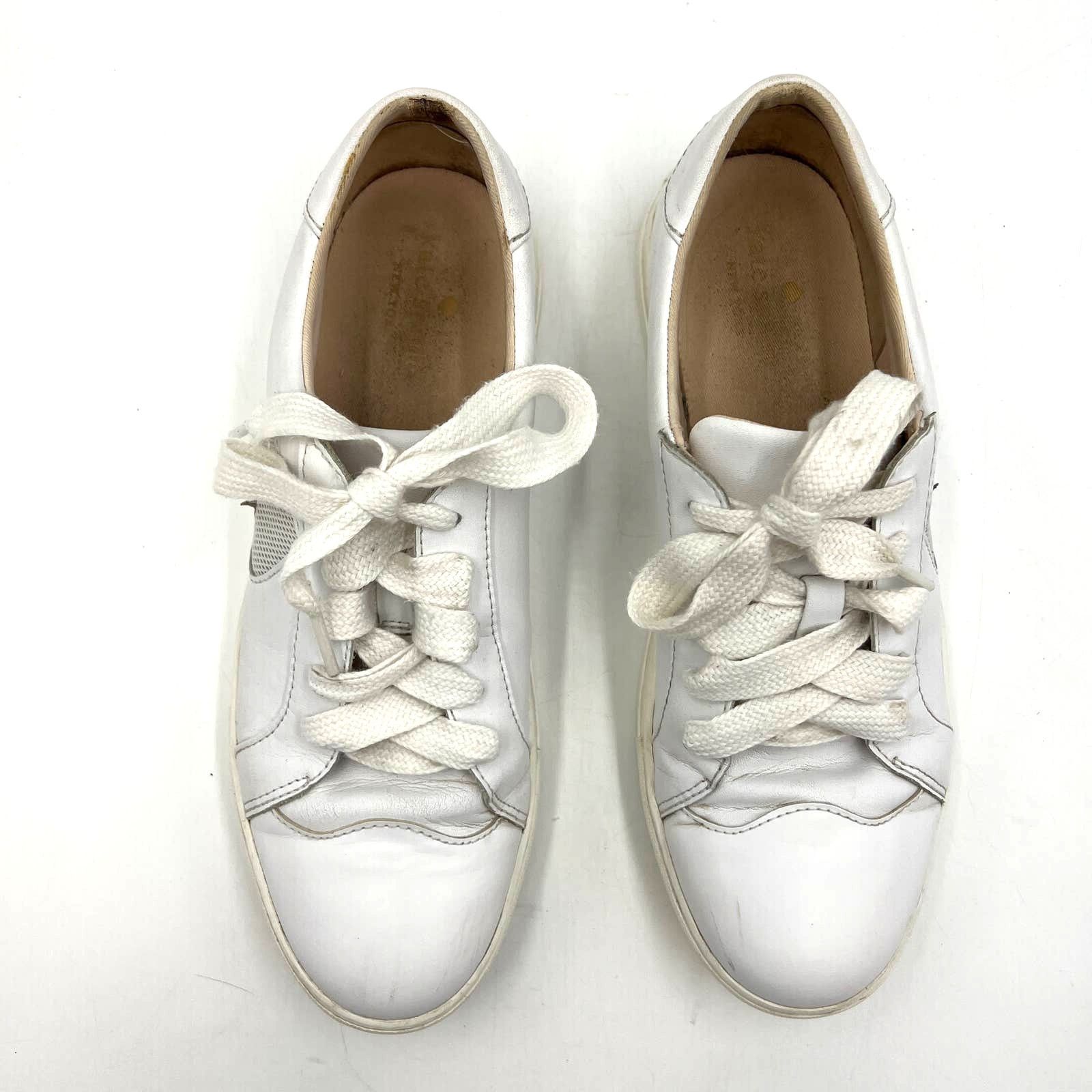 Kate Spade Kate Spade Fez Low Top Sneakers White Leather Size US 8.5 / IT 38.5 - 2 Thumbnail