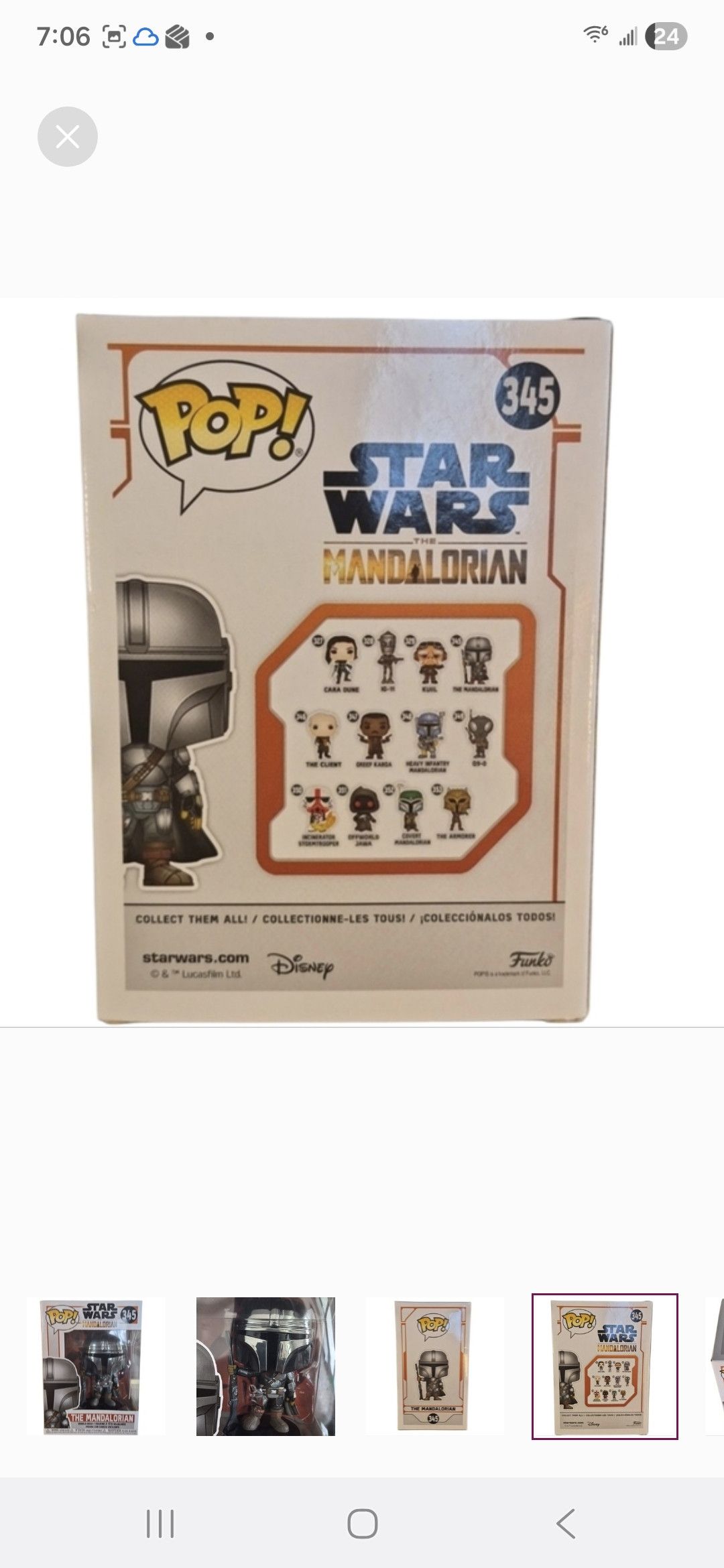 Other UK Funko Pop × Star Wars The Mandalorian Pop! Vinyl Figure Size ONE SIZE - 4 Thumbnail