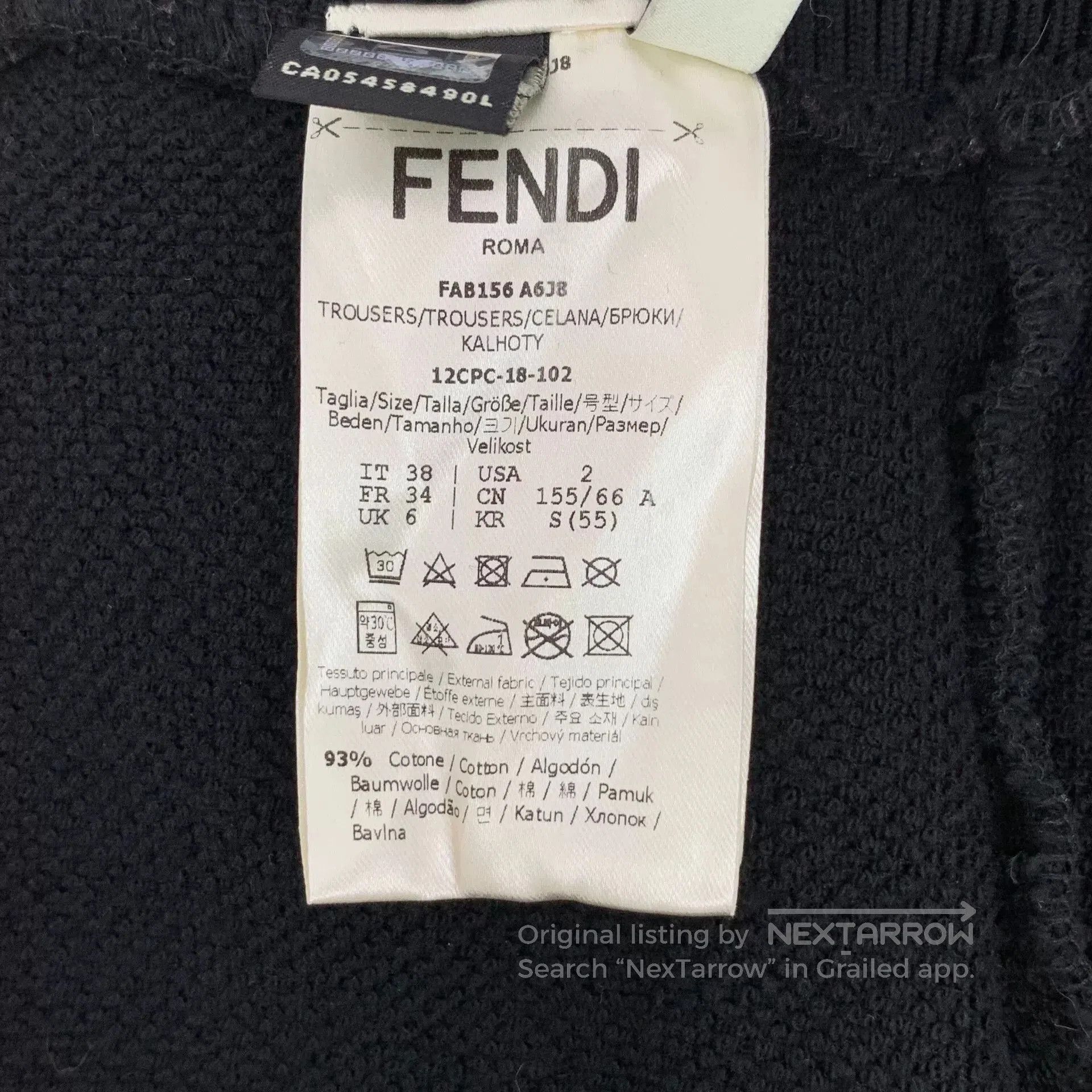 Fendi fendi black side logo cotton jogger pants. Size US 38 / EU 54 - 8 Thumbnail
