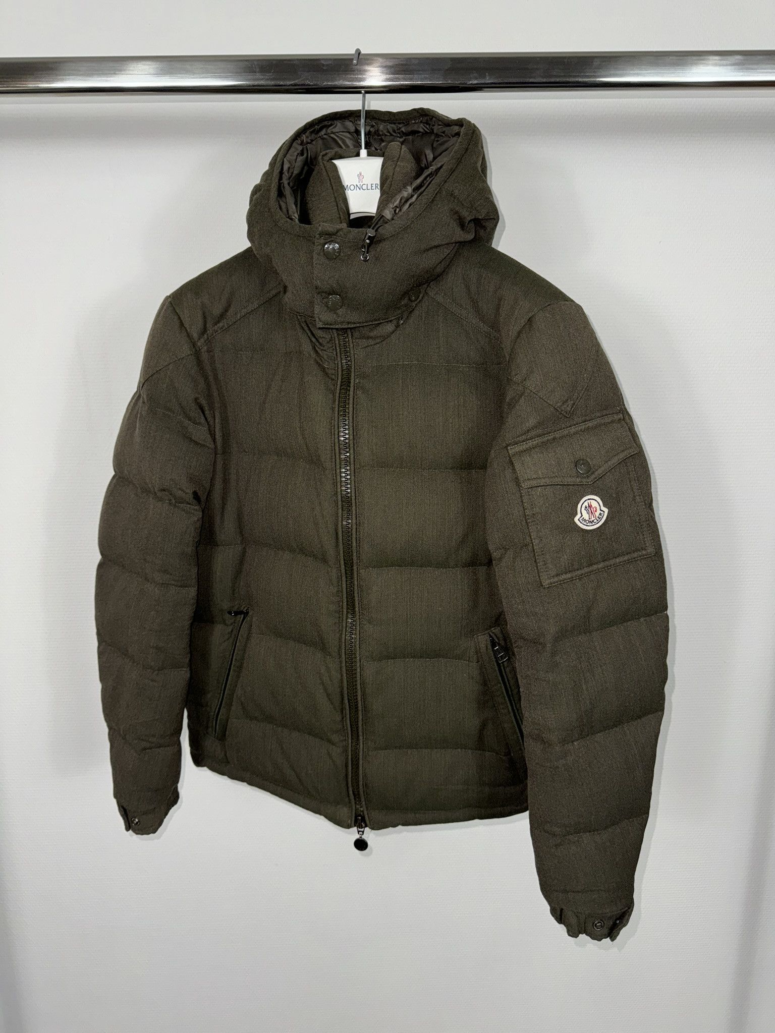 Authentic MONCLER ANIKA light down jacket with hood zip up light green size  0 | eBay