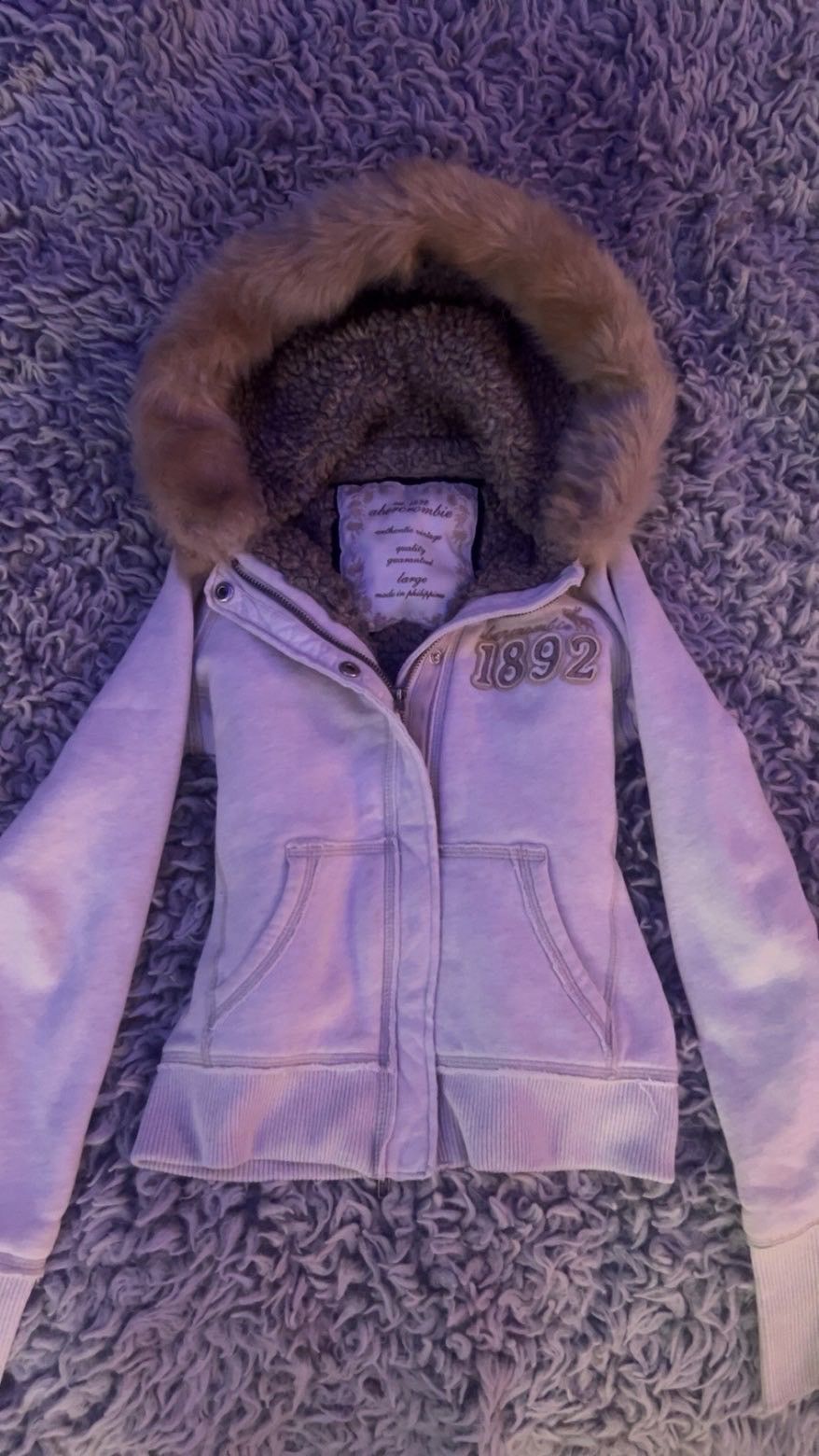 Abercrombie & Fitch vintage Abercrombie fur hood zip up Size XXS / US 00 / IT 34 - 1 Thumbnail