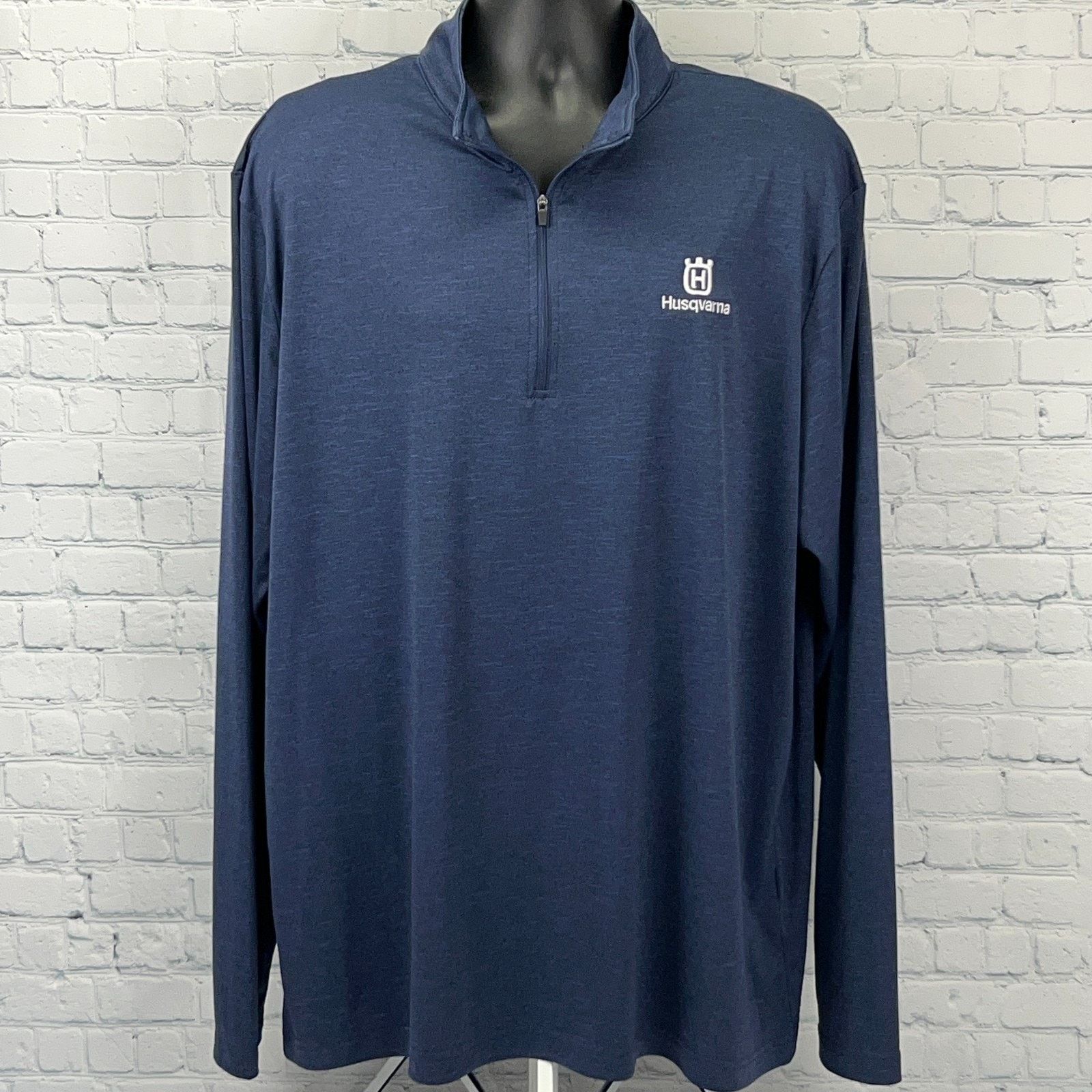 Other Husqvarna 1/4 Quarter Zip Shirt Logo Long Sleeve Blue 3XL Size US XXL / EU 58 / 5 - 2 Thumbnail