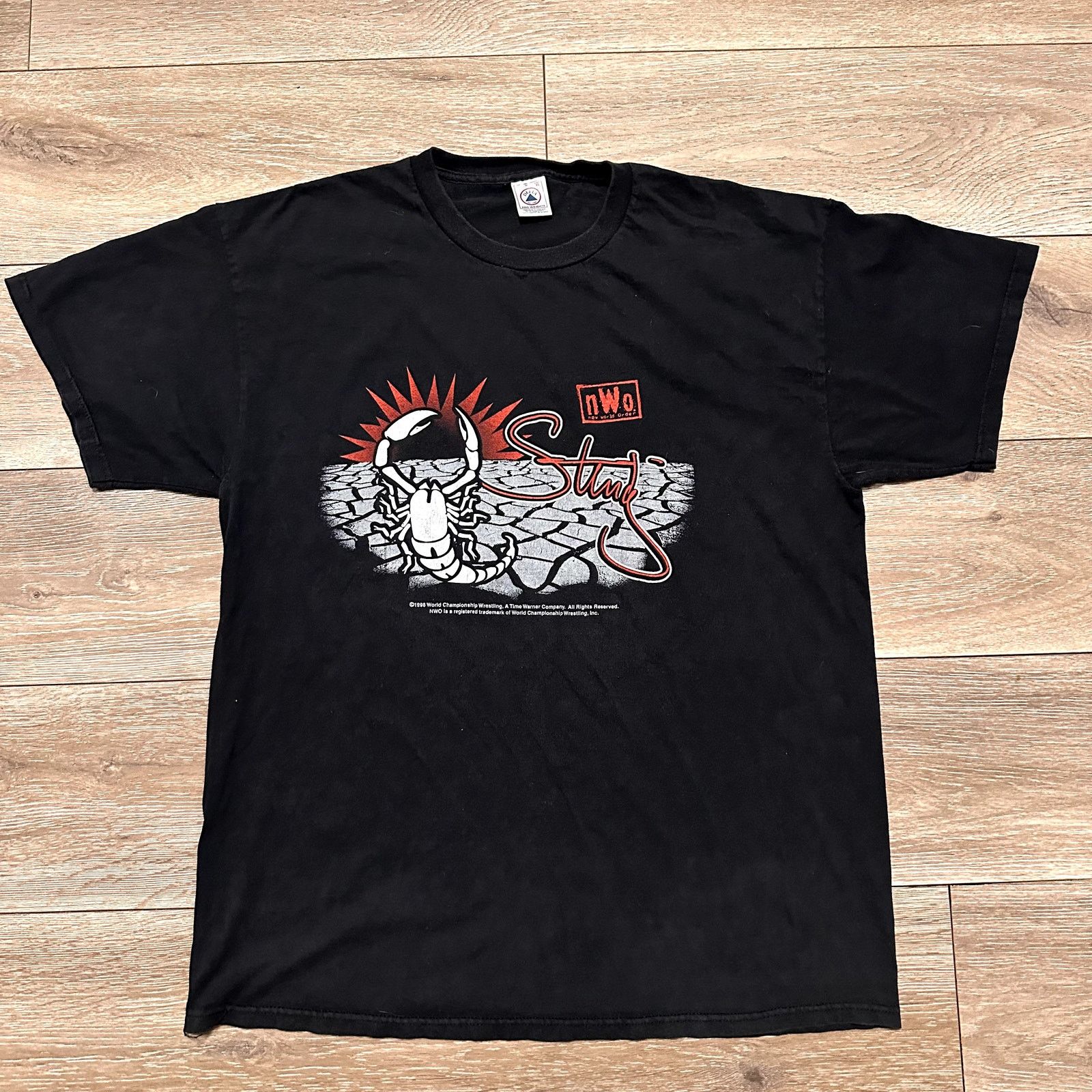 WWE 1998 Vintage WCW WWE Wolfpac Sting Black T Shirt XL Size US XL / EU 56 / 4 - 1 Thumbnail