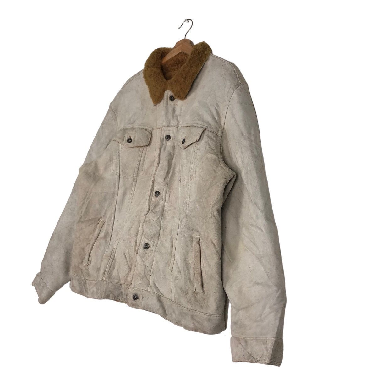 Japanese Brand 🔥Vtg Shearling Genuine Leather Jacket Gap 1969 Issey Miyake Size US XL / EU 56 / 4 - 2 Thumbnail