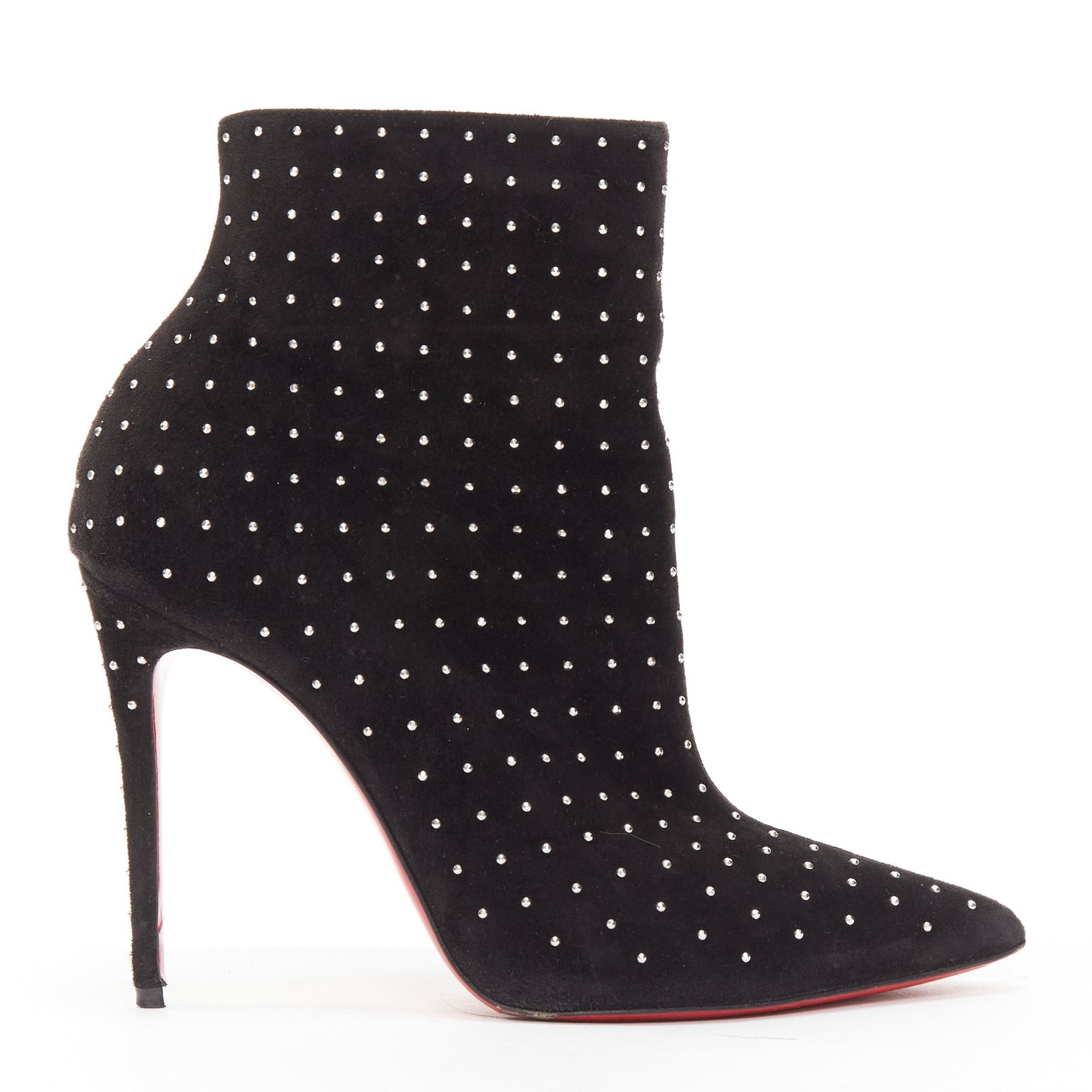 Christian Louboutin CHRISTIAN LOUBOUTIN So Kate Booty black suede micro stud embellished pointy EU36 Size US 6 / IT 36 - 1 Thumbnail