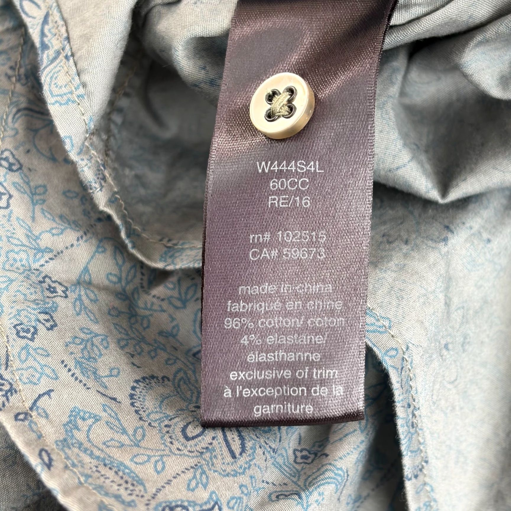 John Varvatos John Varvatos USA Luxe Shirt Small Grey Blue Paisley AOP Short Sleeve Button-Up Mens Regular XS? Size US S / EU 44-46 / 1 - 7 Thumbnail