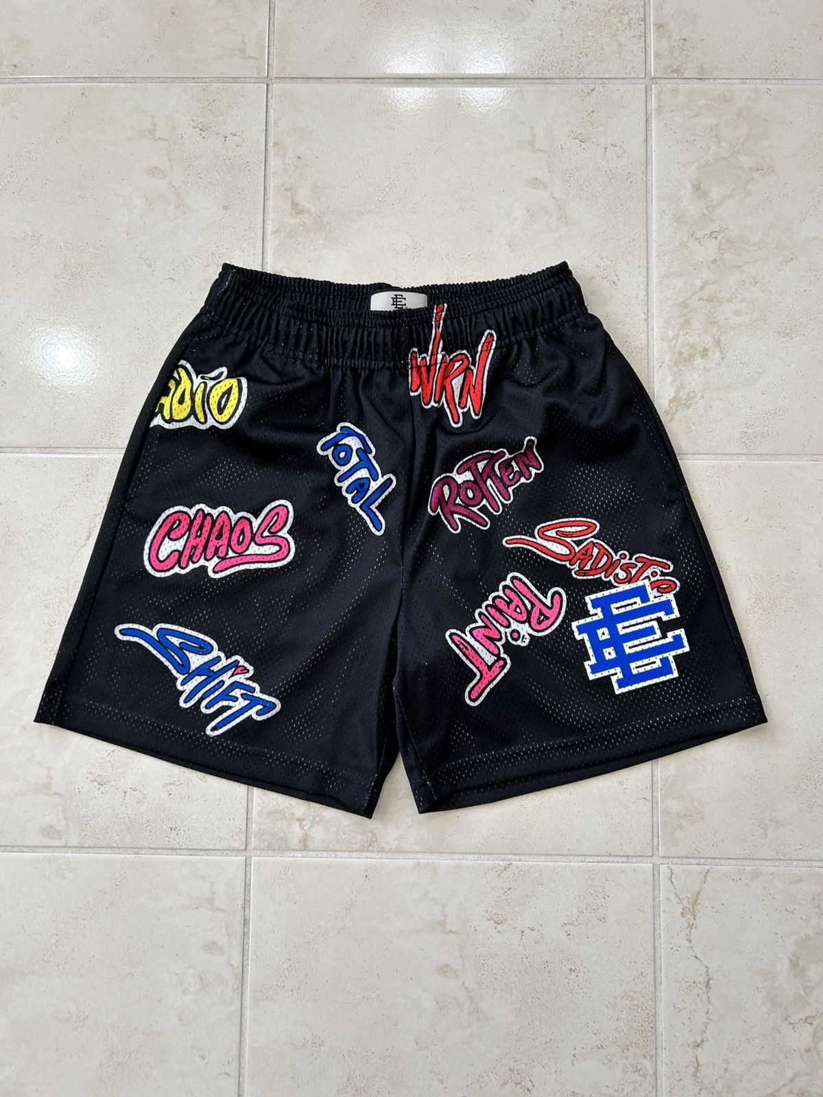 Eric Emanuel EE Matty Boy Handstyle Black Mesh Shorts Small