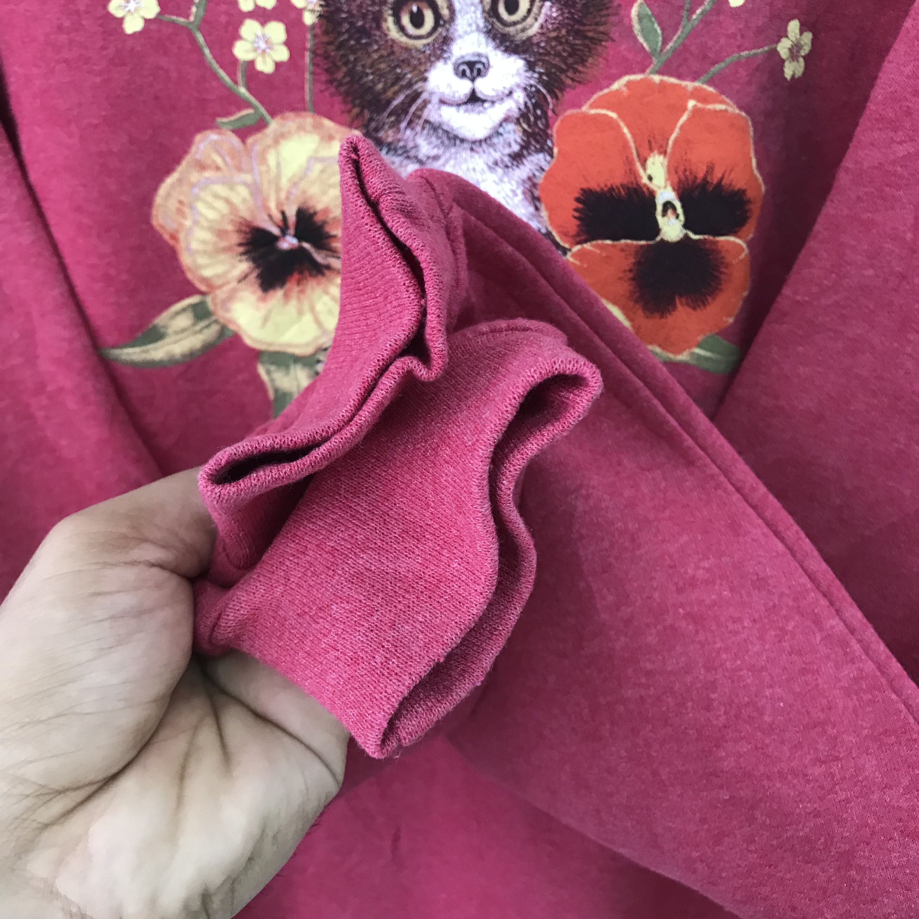 Vintage Vintage Kitten Cat Maroon Sweatshirt Xlarge - 605 Size US XL / EU 56 / 4 - 6 Thumbnail