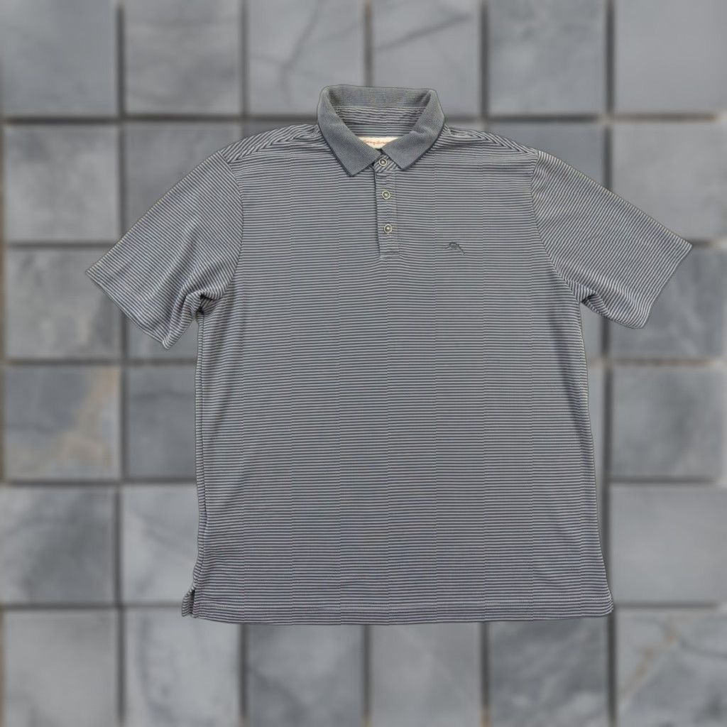 Tommy Bahama Tommy Bahama Polo Shirt Mens Large Gray Short Sleeve Collared Adult Casual Shirt Size US L / EU 52-54 / 3 - 1 Thumbnail