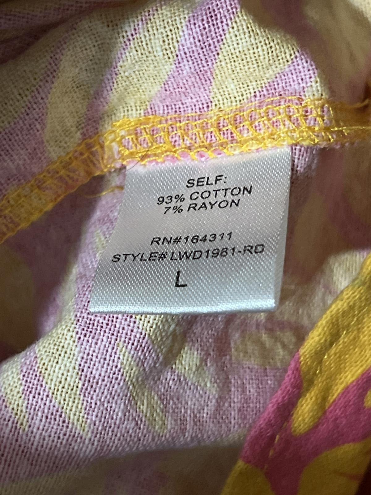 Other Palms away Sleeveless Maxi Dress Yellow and Pink Leafprint L Size L / US 10 / IT 46 - 7 Thumbnail
