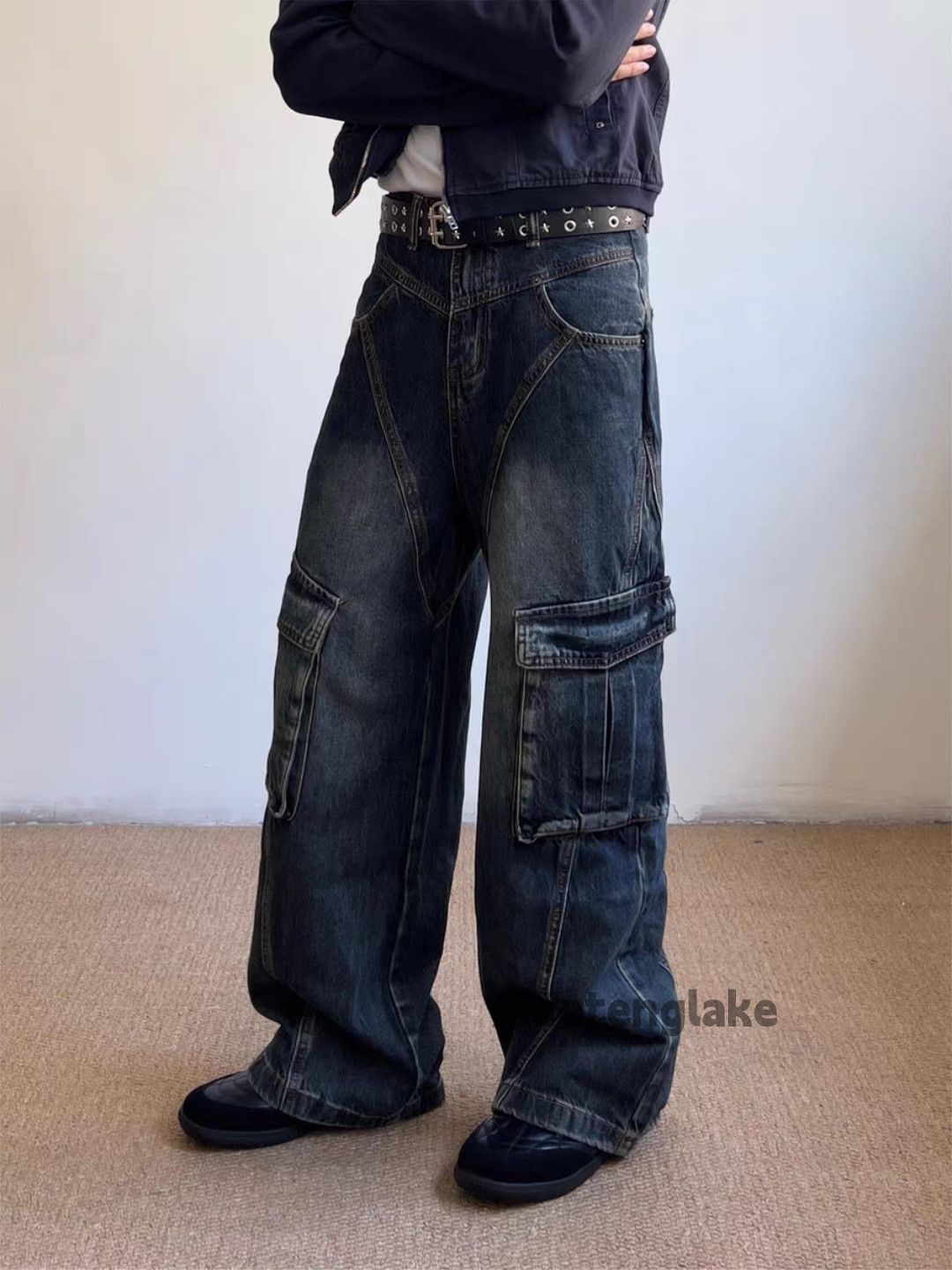 Jean Zx utility skate hiphop cargo loose baggy cargo jeans Size US 33 - 1 Thumbnail