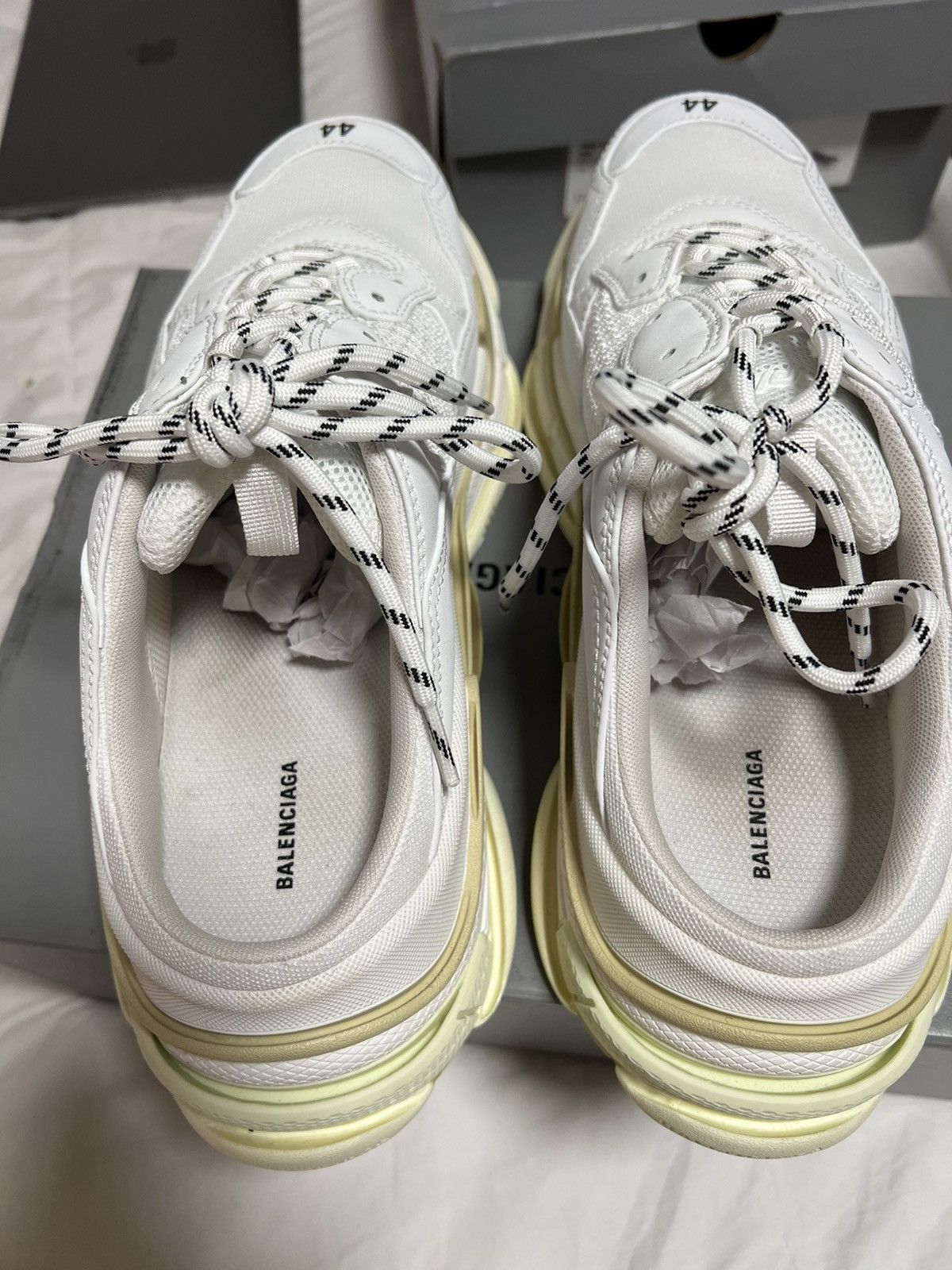 Balenciaga Balenciaga Triple S White/Beige Mules Size US 11 / EU 44 - 6 Thumbnail