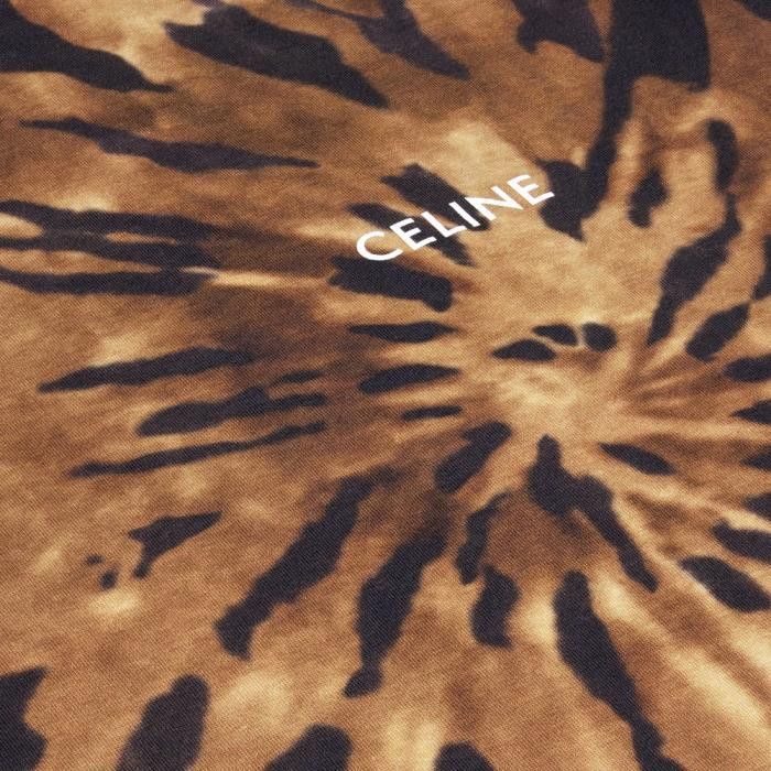Celine o1bcso1str0125 Tie Dye Cotton Loose T-Shirt in Multicolor Size US XL / EU 56 / 4 - 3 Thumbnail