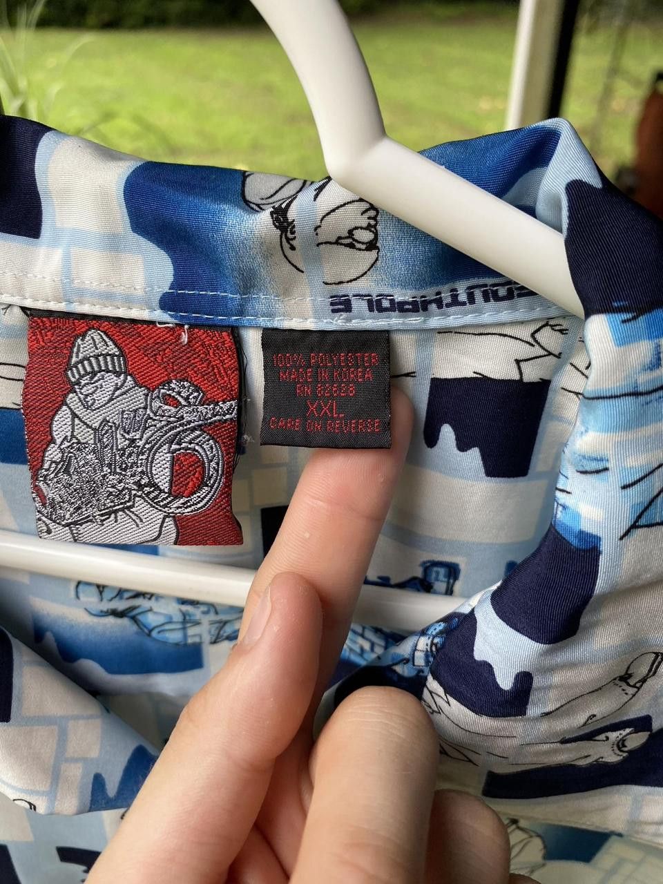 Southpole 90s Blue and White OG Southpole Graphic Button Down XXL Size US XXL / EU 58 / 5 - 7 Thumbnail