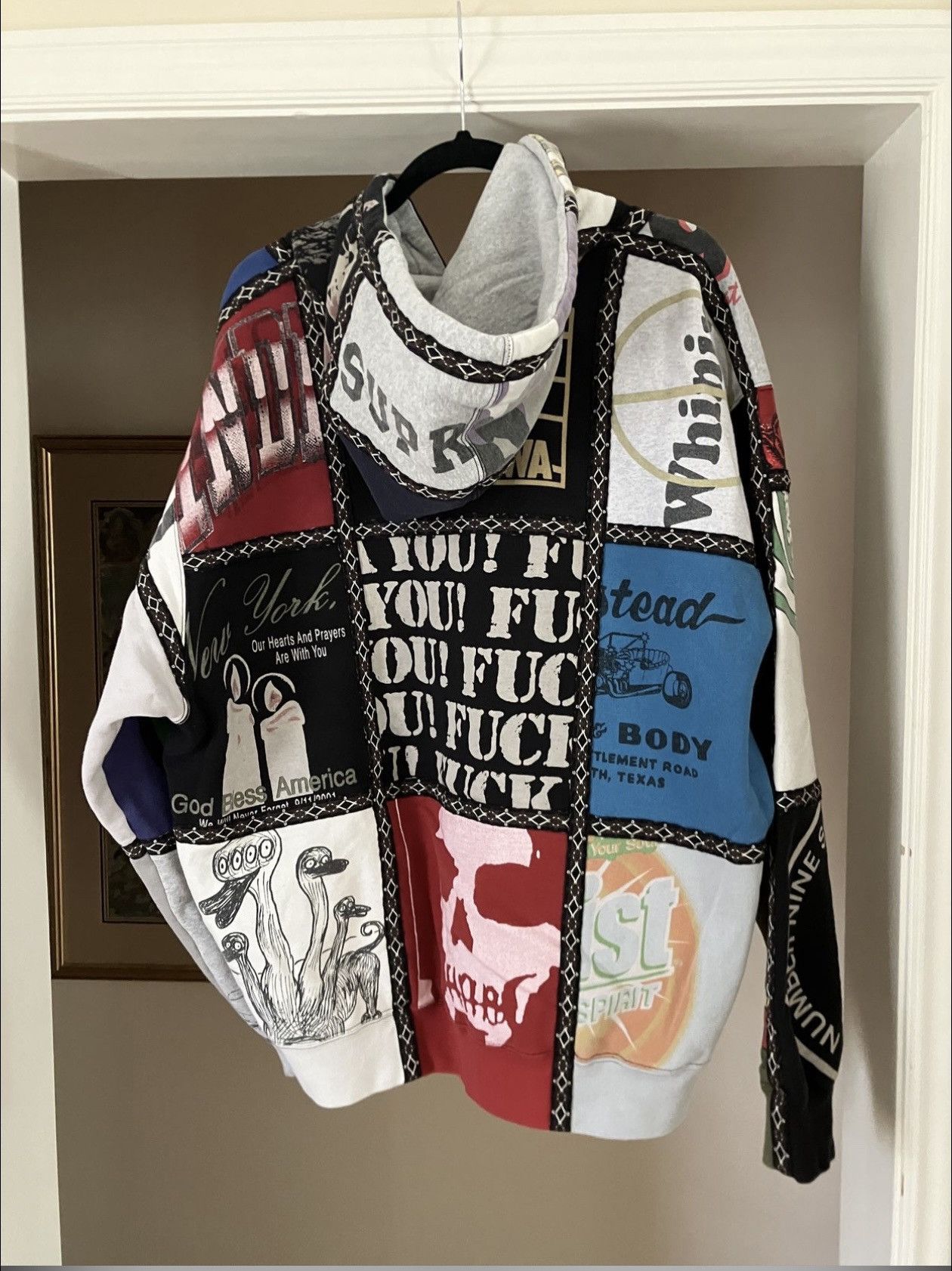 Number (N)ine × Supreme FW25 Supreme / Number (N)ine Patchwork Hooded Sweatshirt Size US XL / EU 56 / 4 - 6 Thumbnail