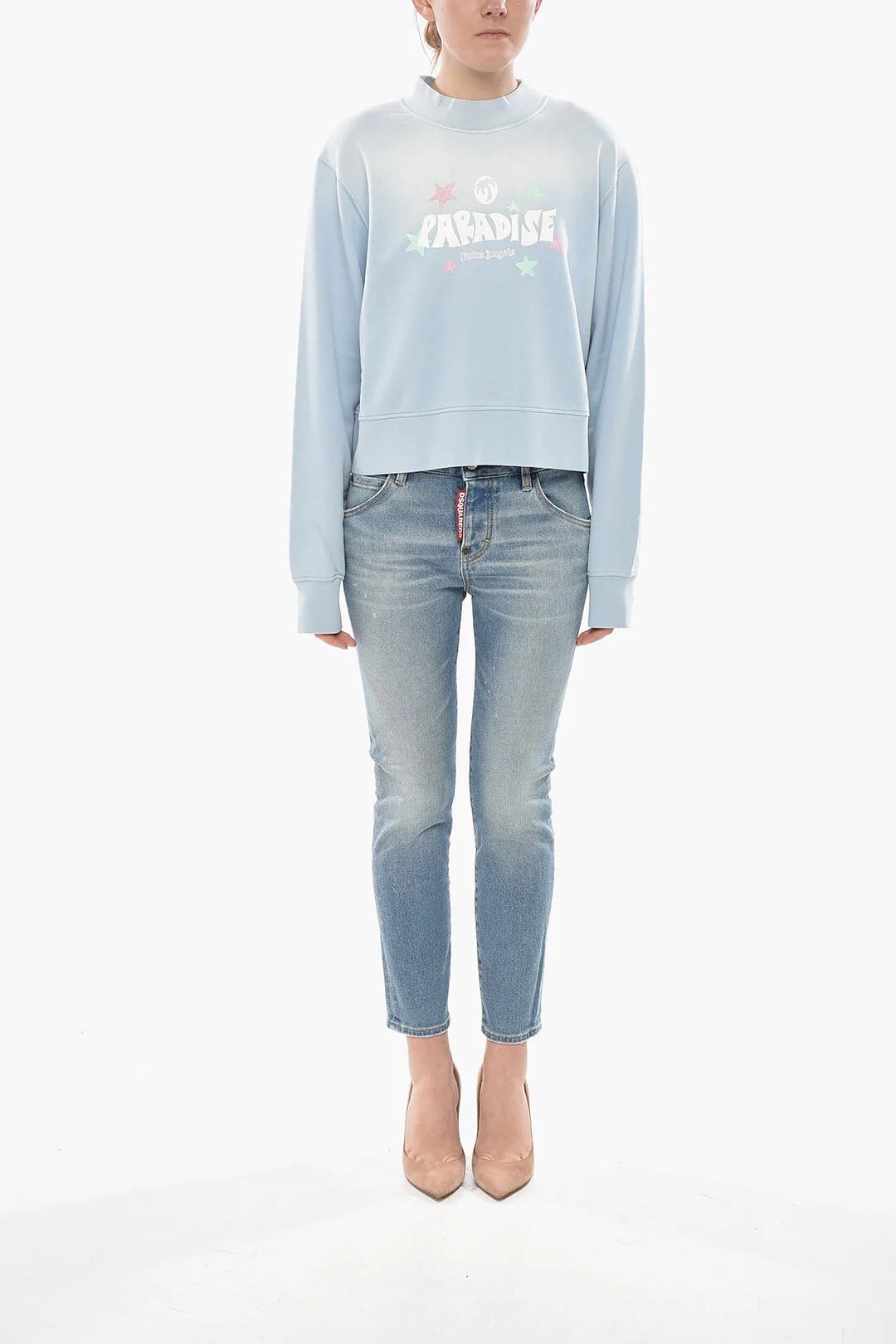 Palm Angels og1mm0326 Crewneck Sweatshirt Light Blue Size L / US 10 / IT 46 - 4 Thumbnail