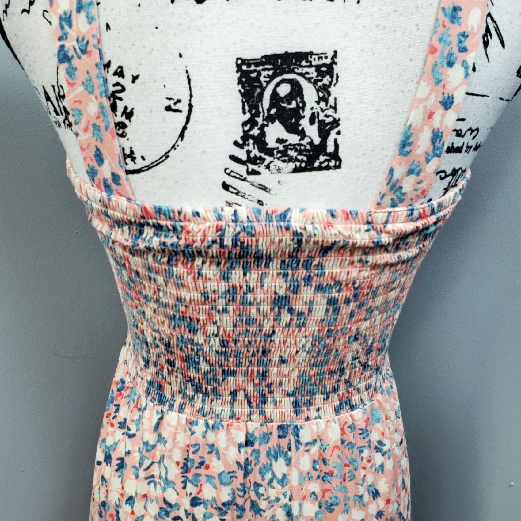 Loft LOFT Womens XS Multicolor Floral Tiered Dress Smocked Chest Wide Straps Backless Size XS / US 0-2 / IT 36-38 - 5 Thumbnail