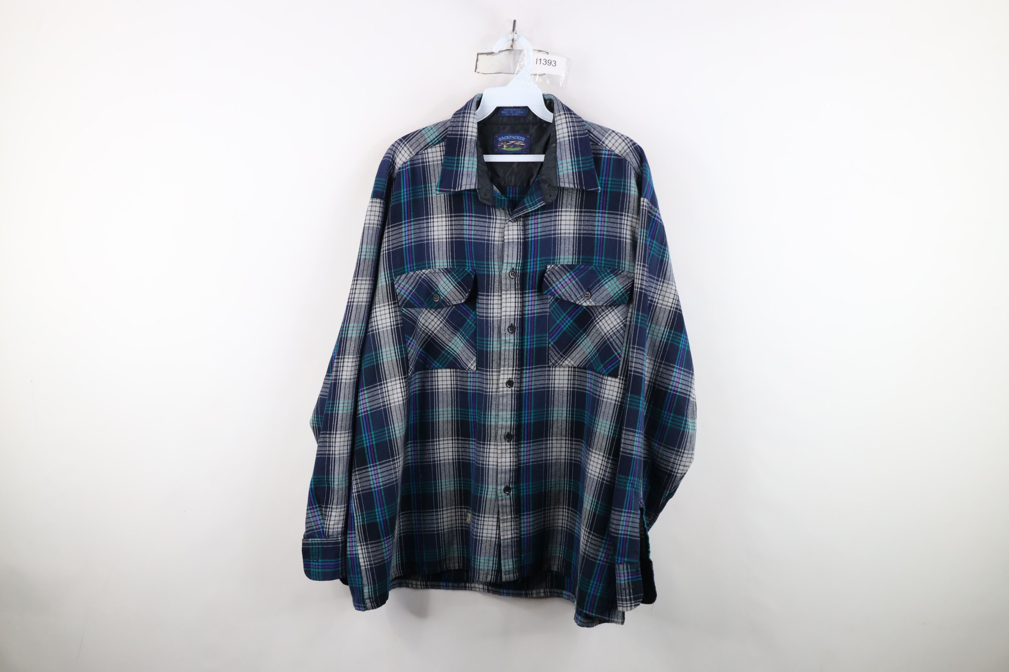 Vintage Vintage 80s 90s Streetwear Double Pocket Button Shirt Plaid Size US XL / EU 56 / 4 - 1 Thumbnail