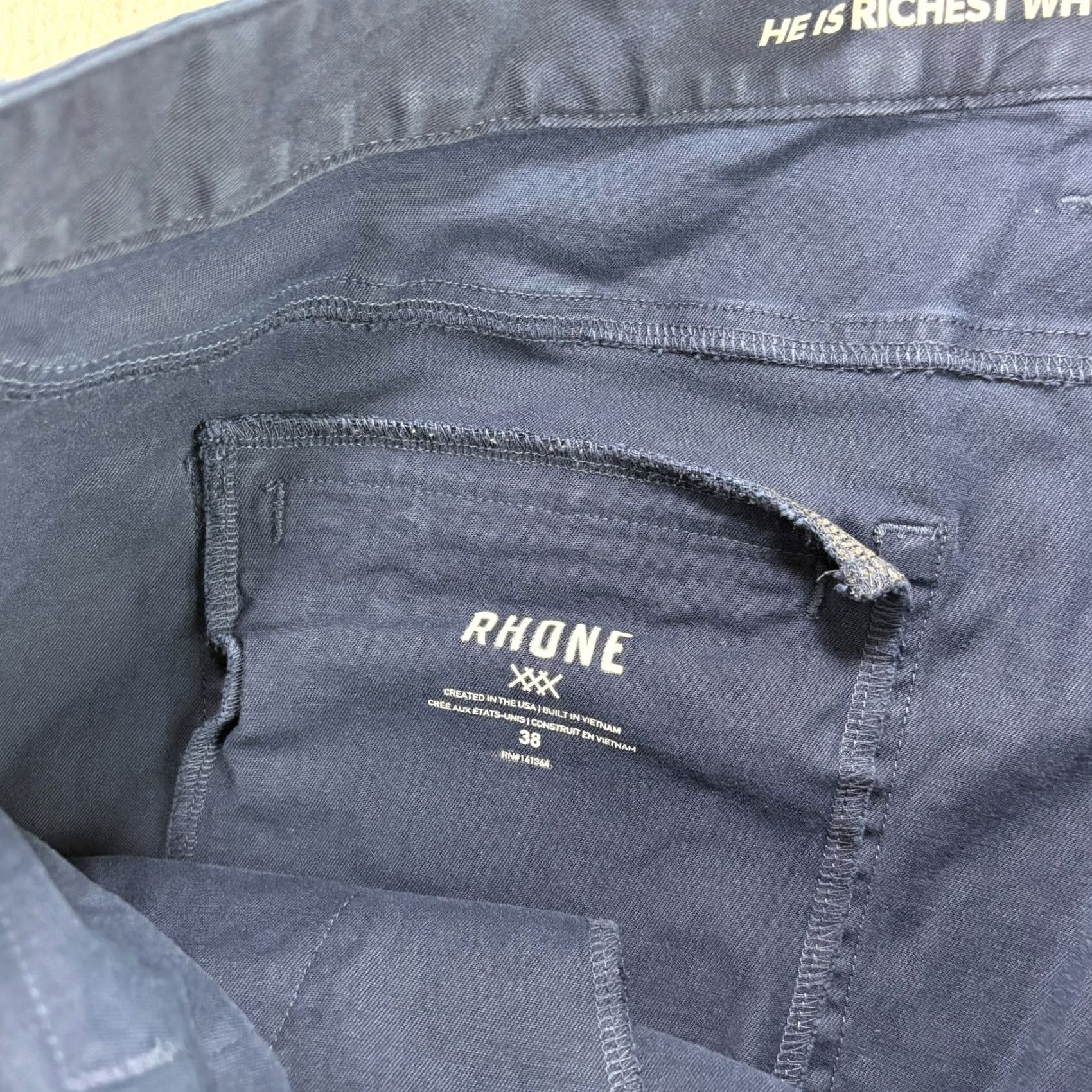 Rhone Rhone Pants Mens 38x32 Blue Everyday Twill Chino Stretch Casual Straight Leg Size US 38 / EU 54 - 4 Thumbnail