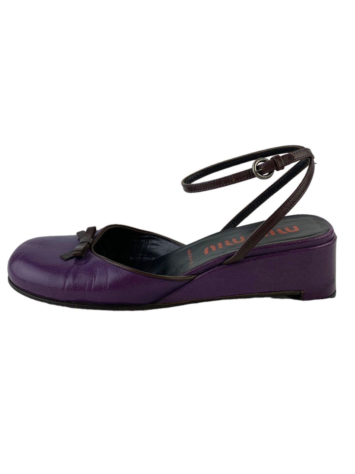 Miu Miu Early 2000’s Miu Miu Ballet Flats with Ankle Strap Size US 5.5 / IT 35.5 - 1 Thumbnail