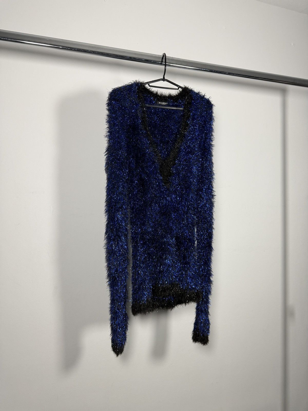 Balmain Balmain 2010’s Oversized Fuzzy Mohair Knit Sweater Size L / US 10 / IT 46 - 2 Thumbnail