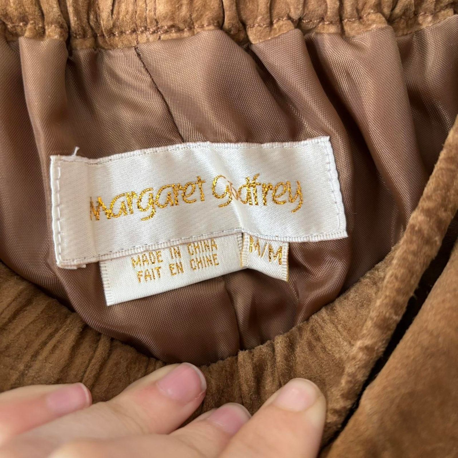 Vintage Vintage NWT Margaret Godfrey Brown Suede Leather Pant Medium Size 26" / US 2 / IT 38 - 5 Thumbnail