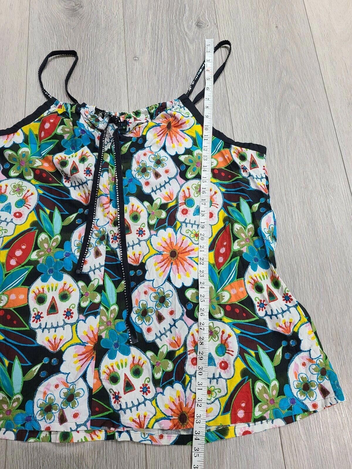 Handmade Handmade Sugar Skull Tank Top apron style XL XXL Pockets Size XL / US 12-14 / IT 48-50 - 5 Thumbnail