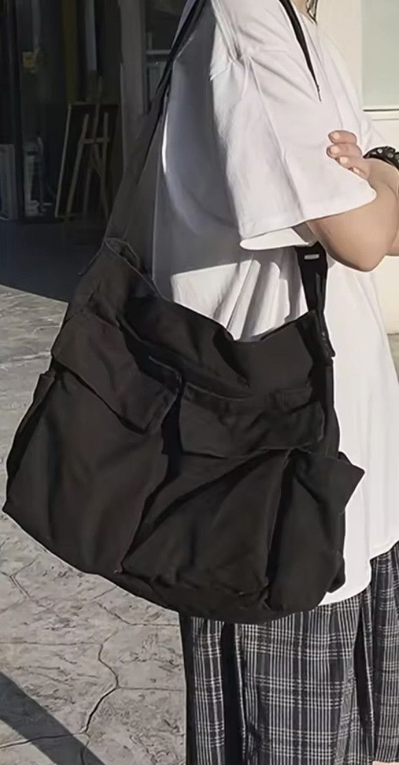 Other Workwear School Canvas Shoulder Bag Large Messenger Bag Size ONE SIZE - 1 Thumbnail