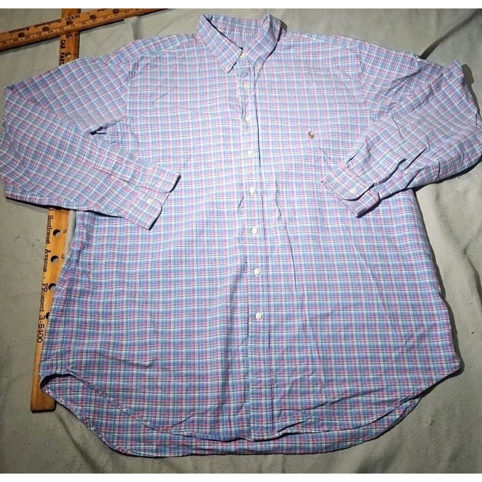 Polo Ralph Lauren Ralph Lauren Shirt Men XXLT 2XLT Blue Plaid Preppy Classic Fit Oxford Pony Shirt Size US XXL / EU 58 / 5 - 3 Thumbnail
