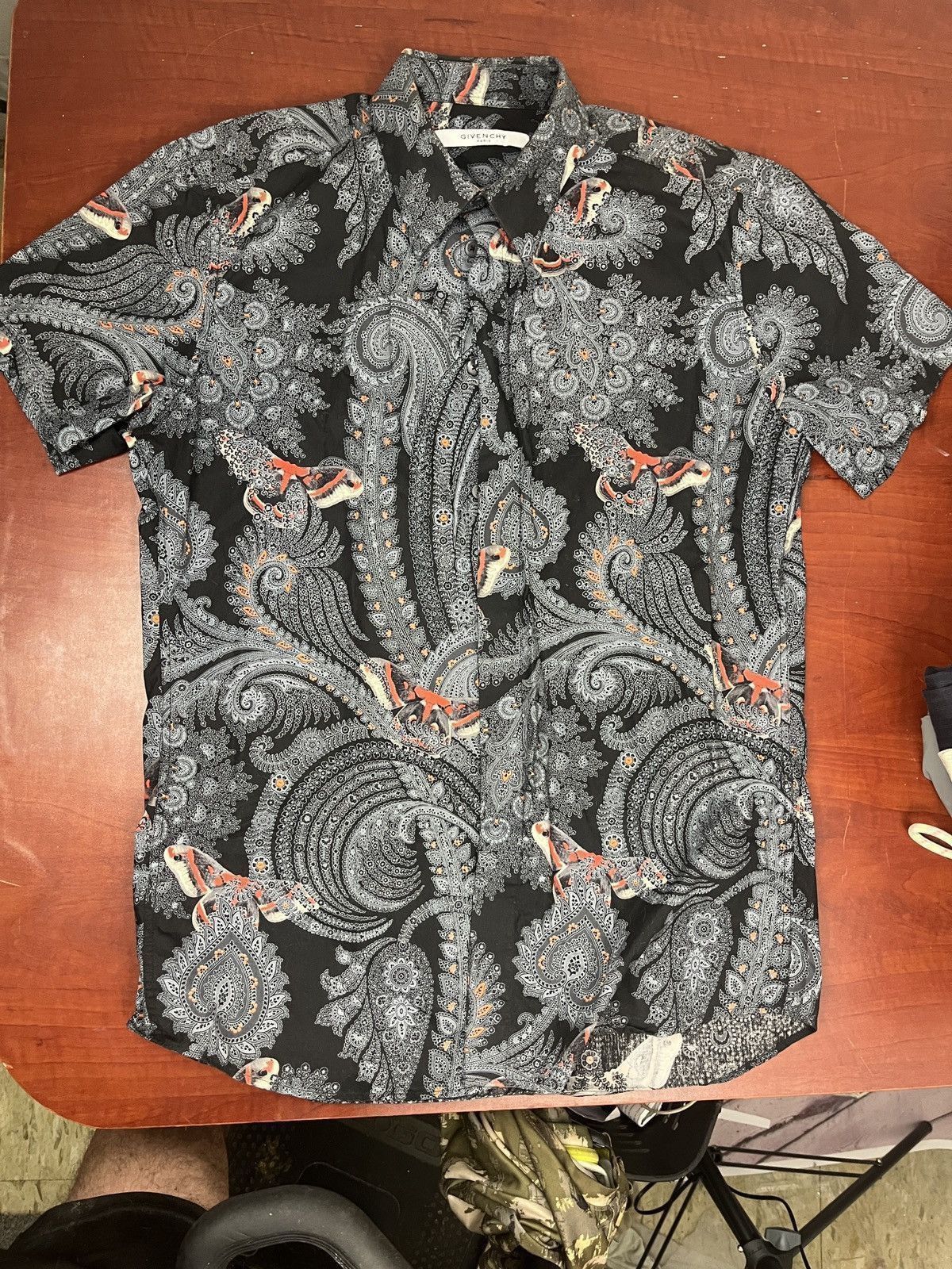 Givenchy Givenchy SS15 Koi Paisley Shirt w/ Orange Panel (Tisci) Size US M / EU 48-50 / 2 - 24 Thumbnail