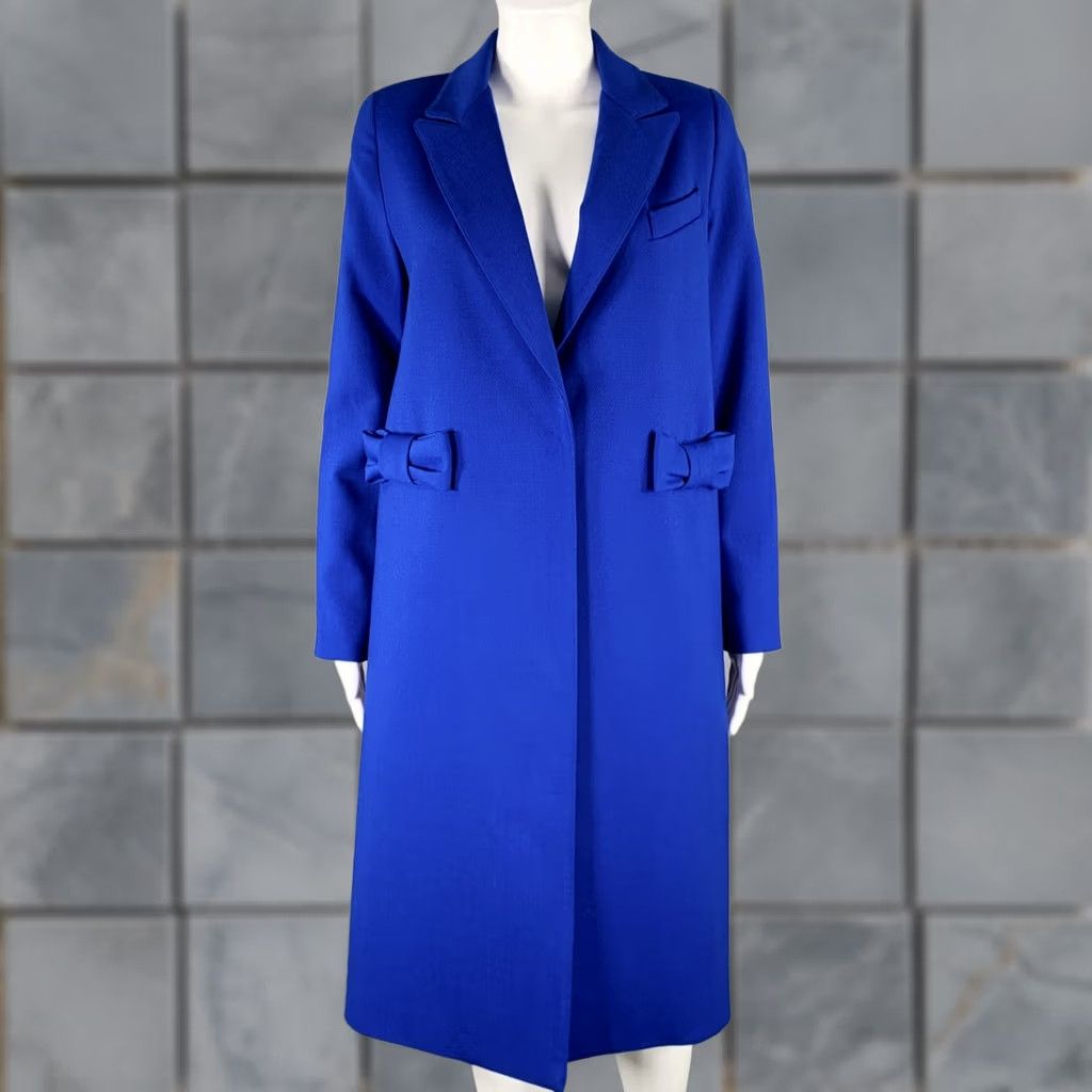 SMYTHE SMYTHE Size 4 Cobalt Blue Polyester Bows Single Snap Coat Women's Coat XS? Size S / US 4 / IT 40 - 1 Thumbnail