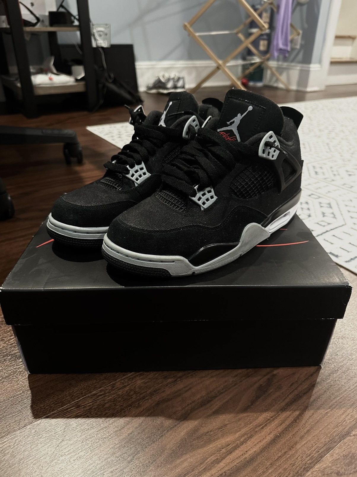 Jordan Brand Jordan 4 Black Canvas 8.5 Size US 8.5 / EU 41-42 - 1 Thumbnail