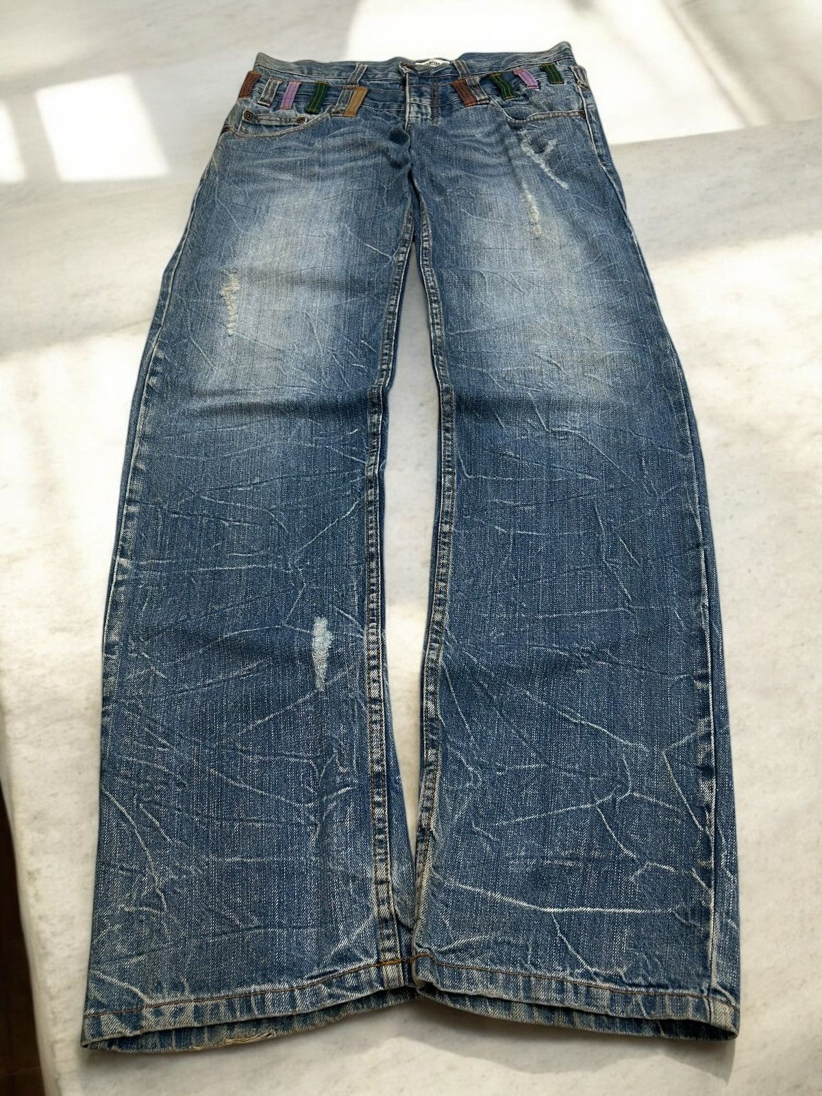 Le Grande Bleu (L.G.B.) Nylaus Distressed Y2K Clawn Marks Archive Rave Watanabe Size US 33 - 1 Thumbnail