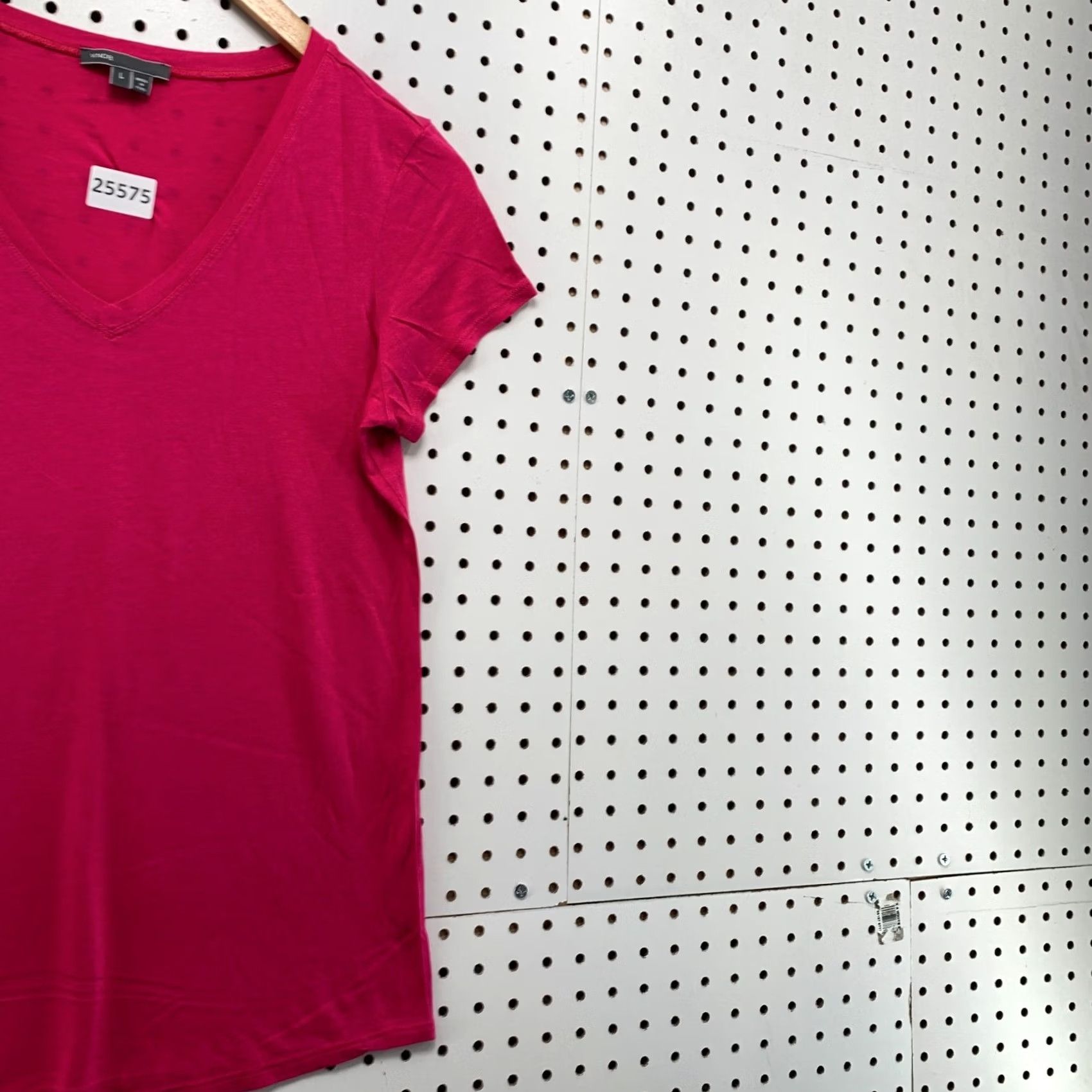 Vince Vince Lightweight V Neck Pink Top Shirt Womens Large Short Sleeve 17.5x26 Size L / US 10 / IT 46 - 5 Thumbnail