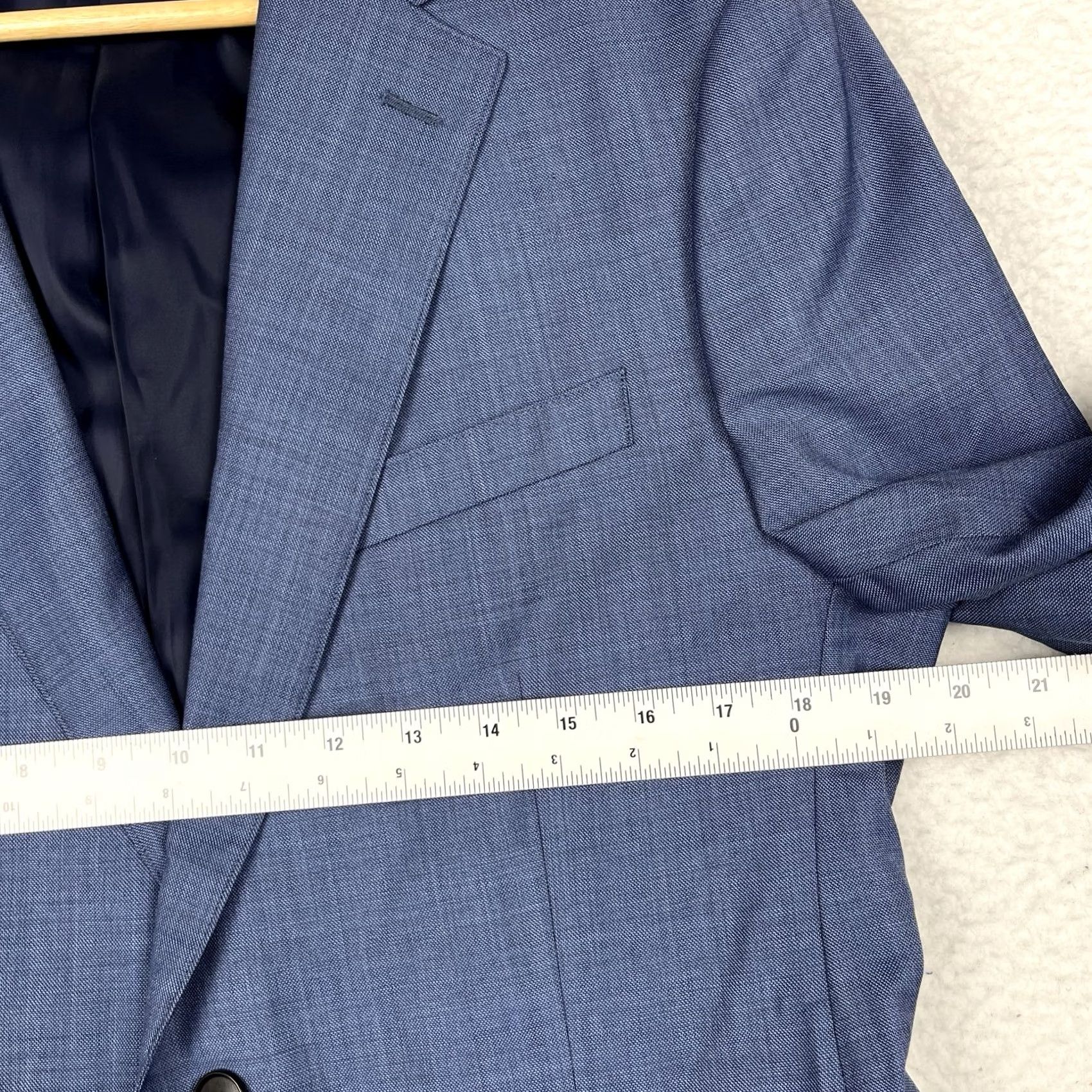 Bonobos Bonobos Suit 40R Blue Wool Italy Mens Jacket Pants 2 Piece Slim Fit Notch Lapel 2 Button Double Vent Regular Style: Suit Separate Size 40R - 5 Thumbnail