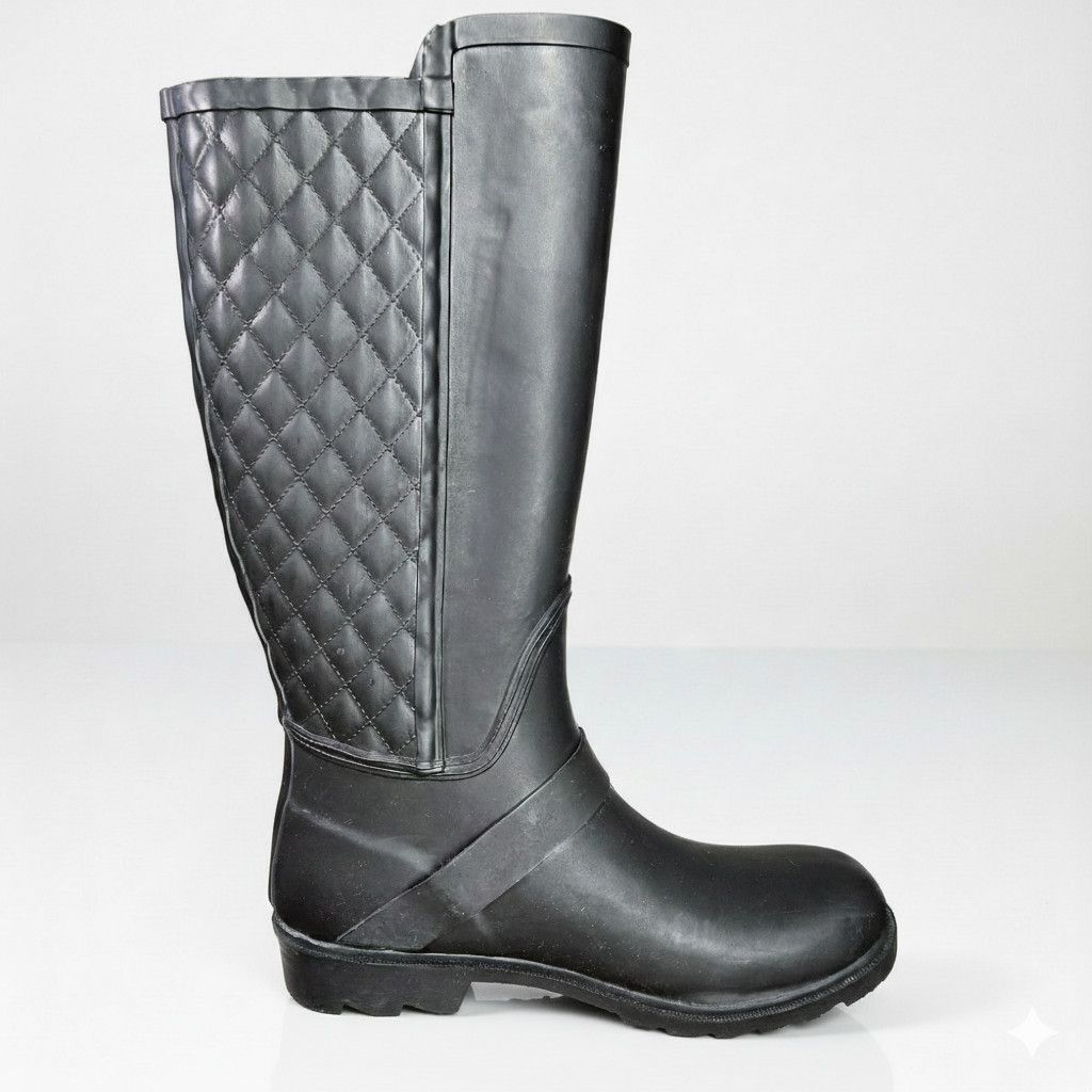 Steve Madden Steve Madden Size 8 Rainboots Northpol Black Quilted Zipper Size US 8 / IT 38 - 5 Thumbnail