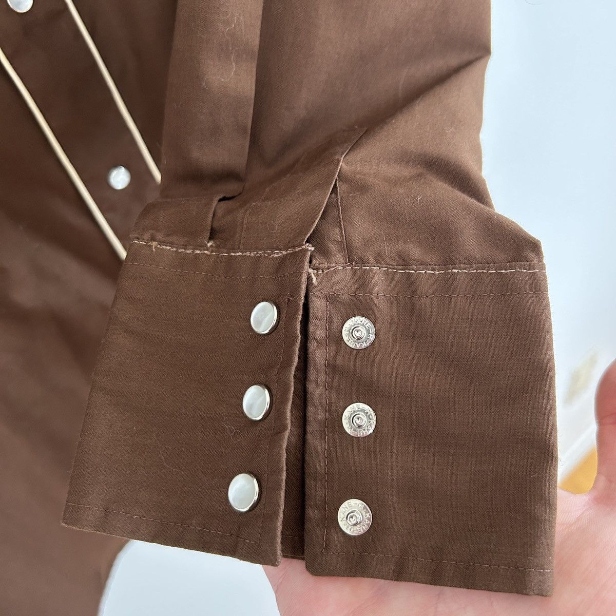 Other 1970s BARB Western Wear Pearl Snap Brown Shirt Size US XL / EU 56 / 4 - 4 Thumbnail