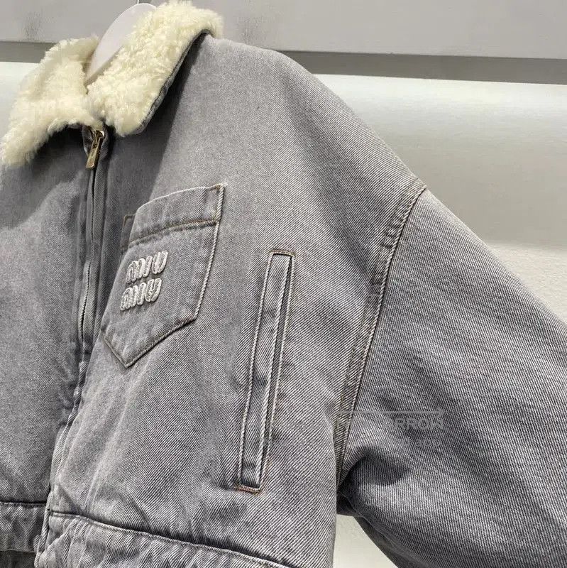 Miu Miu Miu Miu Winter Gray Nylon Jacket with Logo . Size XXS / US 00 / IT 34 - 9 Thumbnail