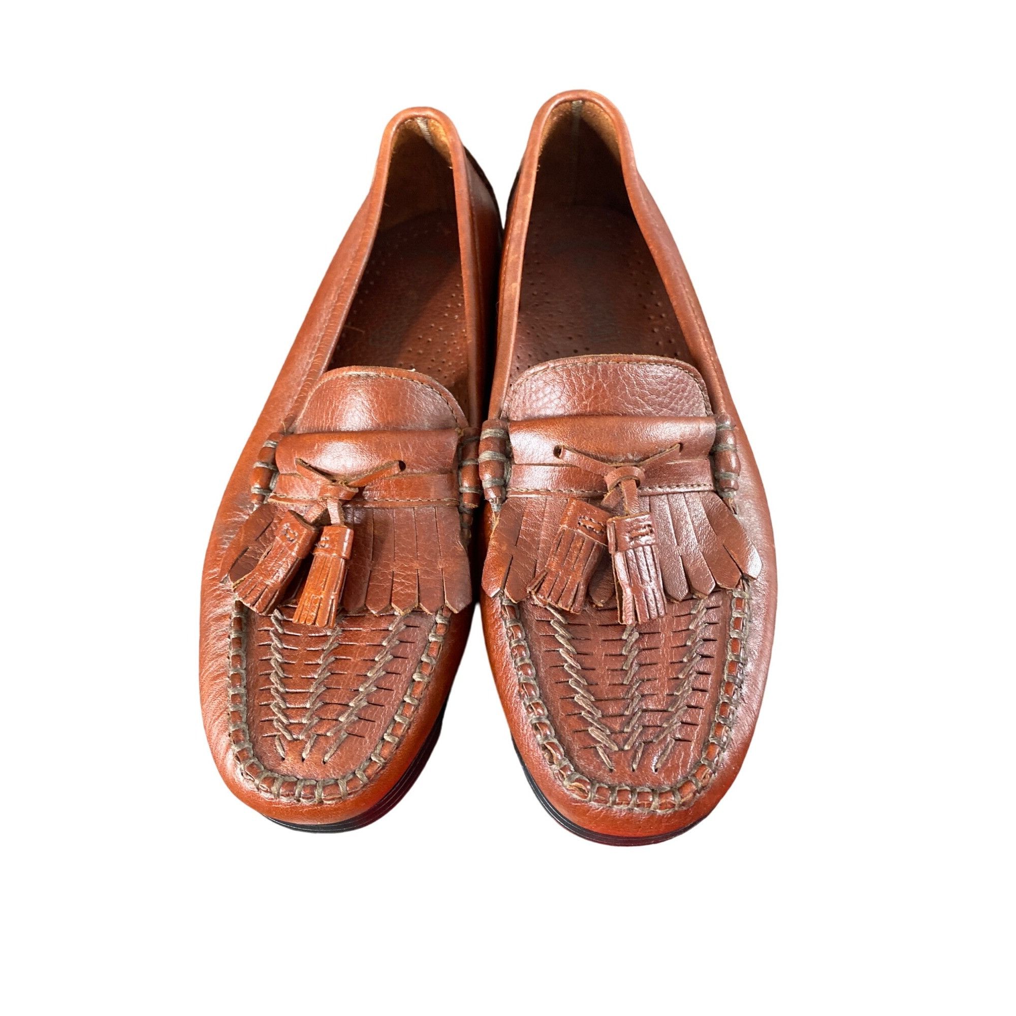 Dexter Shoe Company DEXTER MEN'S SADDLE BROWN BRAIDED LEATHER TASSEL SLIP-ON LOA Size US 9.5 / EU 42-43 - 1 Thumbnail