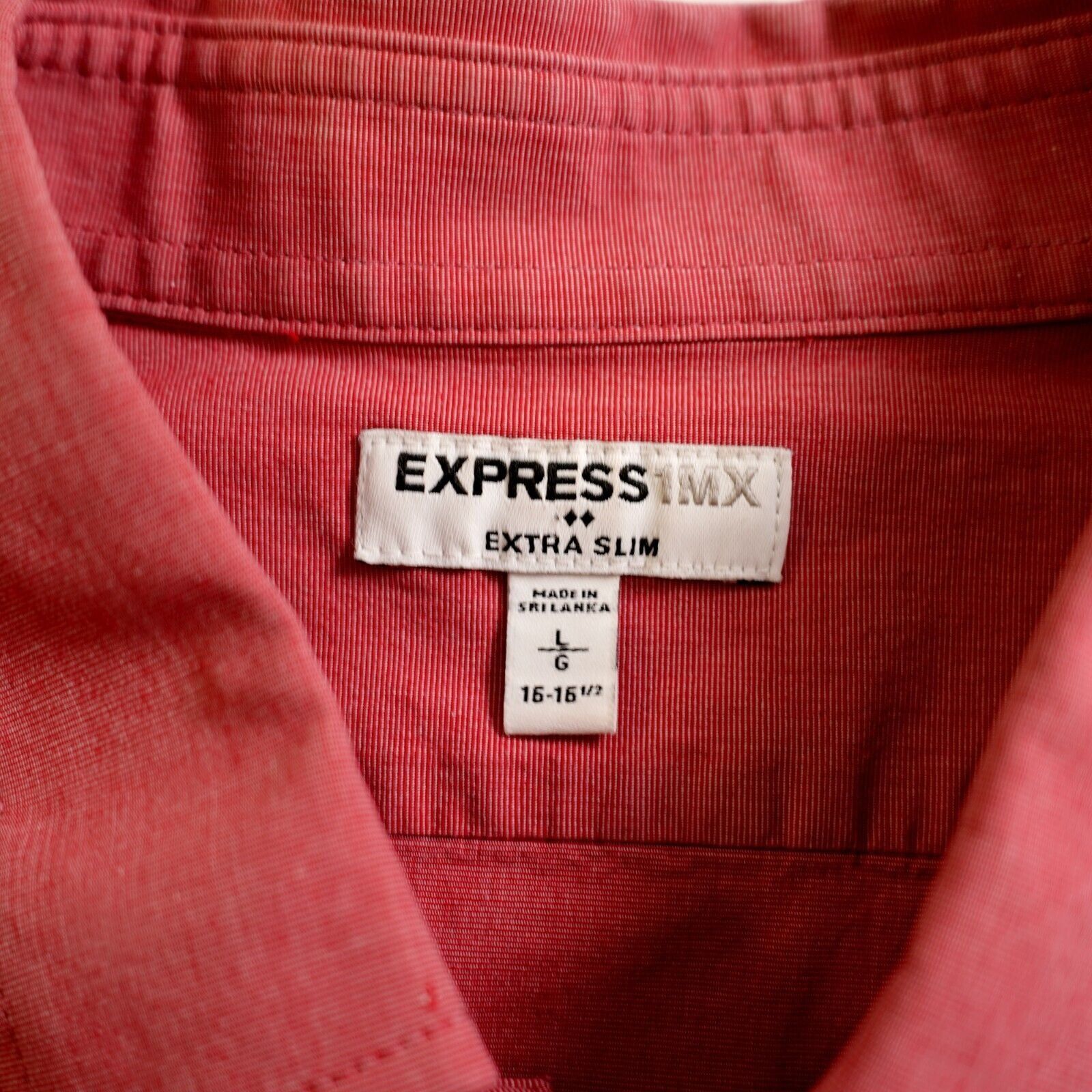 Express Express 1MX Pink Large 16 - 16.5 Exra Slim Micro Side Stripe Size US L / EU 52-54 / 3 - 7 Thumbnail