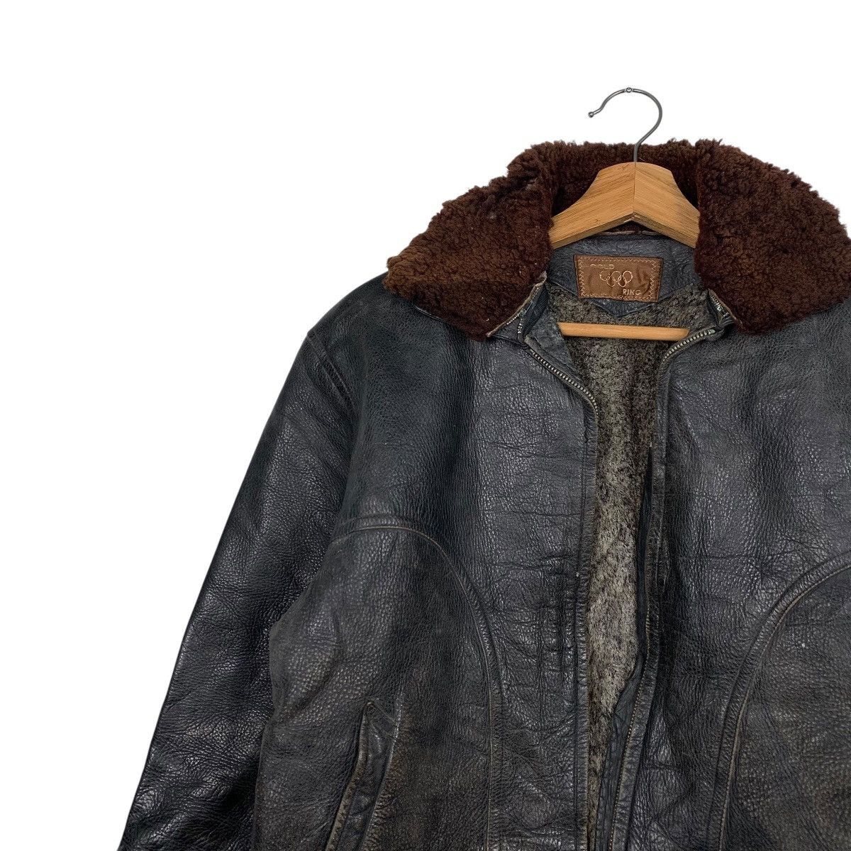 Japanese Brand Japanese Brand Gold Ring Leather Jacket Size US M / EU 48-50 / 2 - 6 Thumbnail