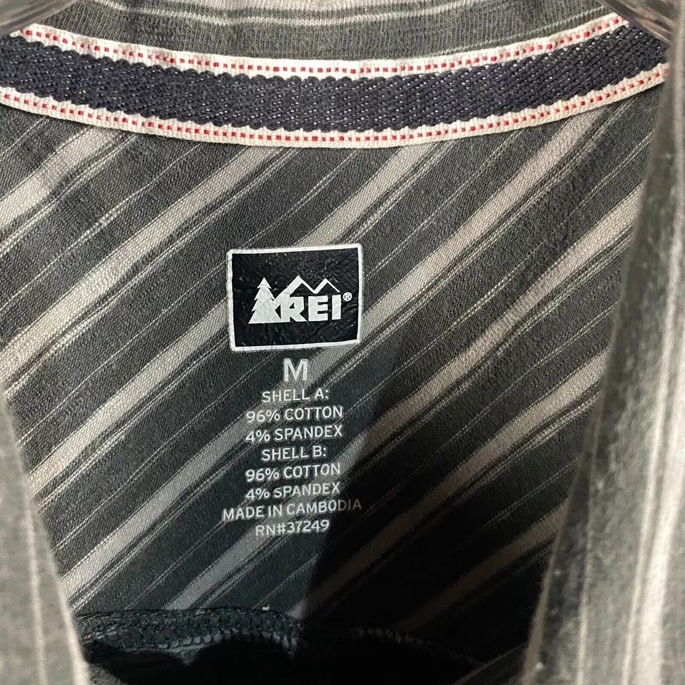 Rei REI Polo Shirt Men's Medium Striped Gray Casual Cotton Blend Size US M / EU 48-50 / 2 - 3 Thumbnail